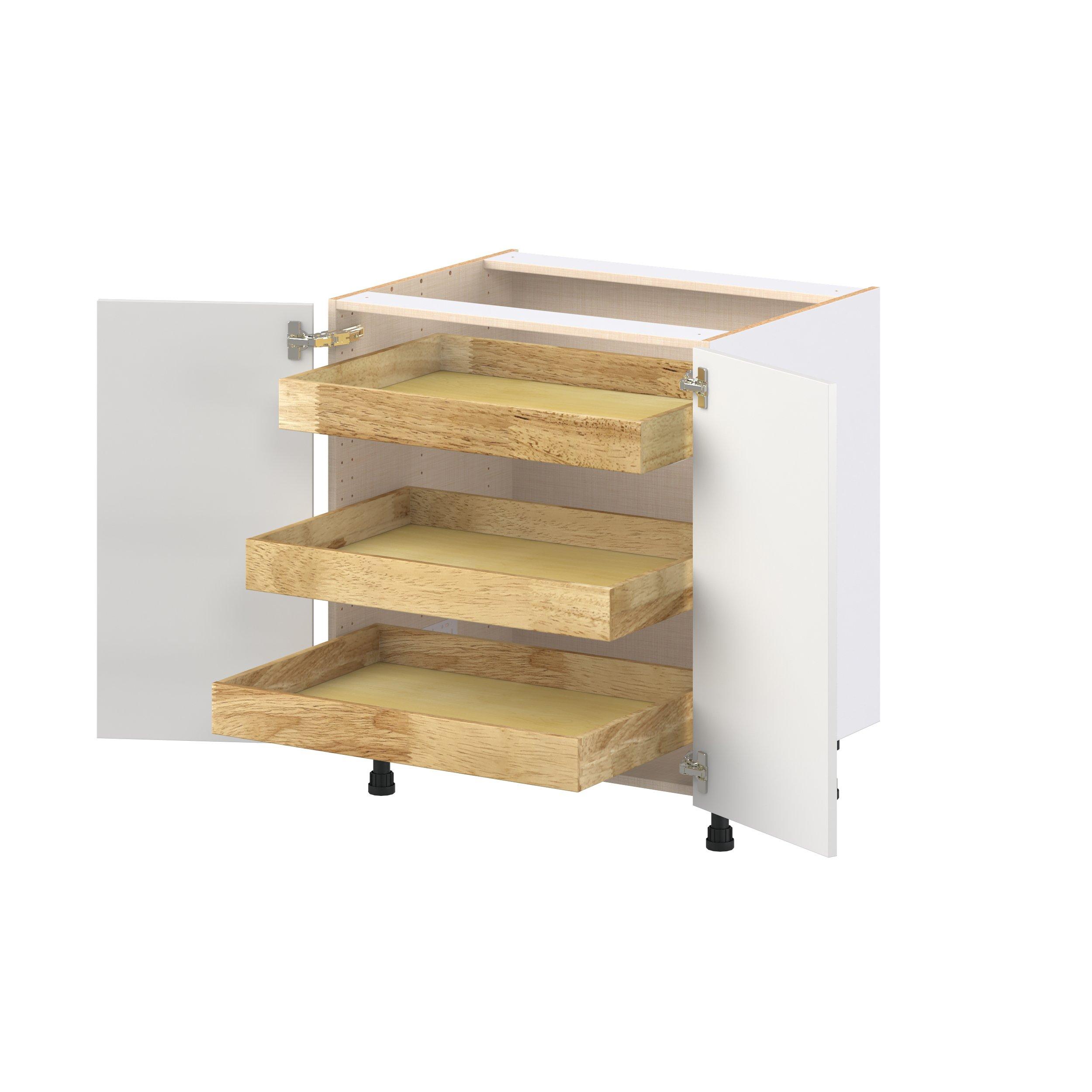 Candler 30 in. Painted Warm White Base Cabinet with Inner Pull-Out Drawer