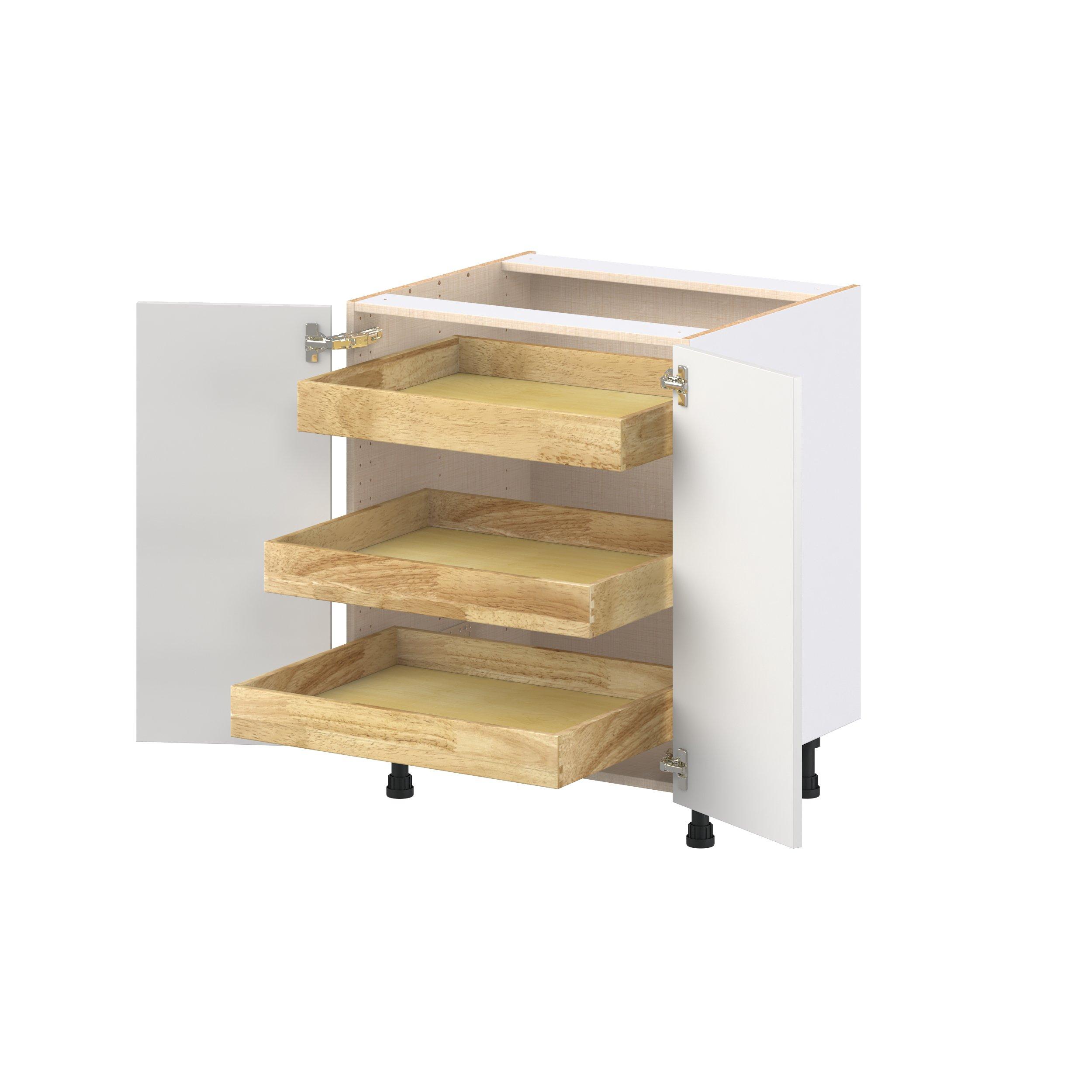 Candler 27 in. Painted Warm White Base Cabinet with Inner Pull-Out Drawer