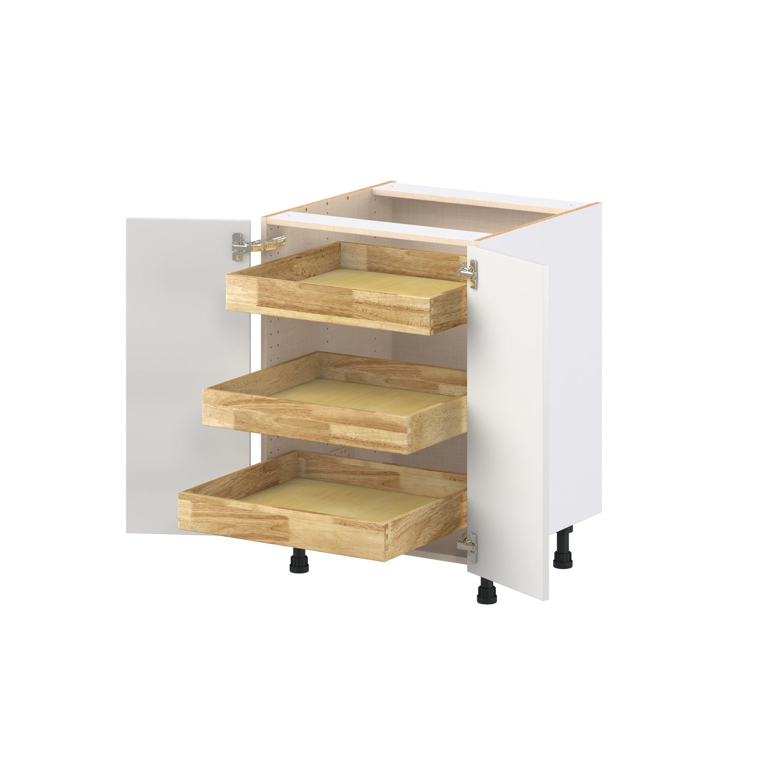 Candler 2 Door 3 Drawer Shallow Base Cabinet with Inner Pull-Out Drawer