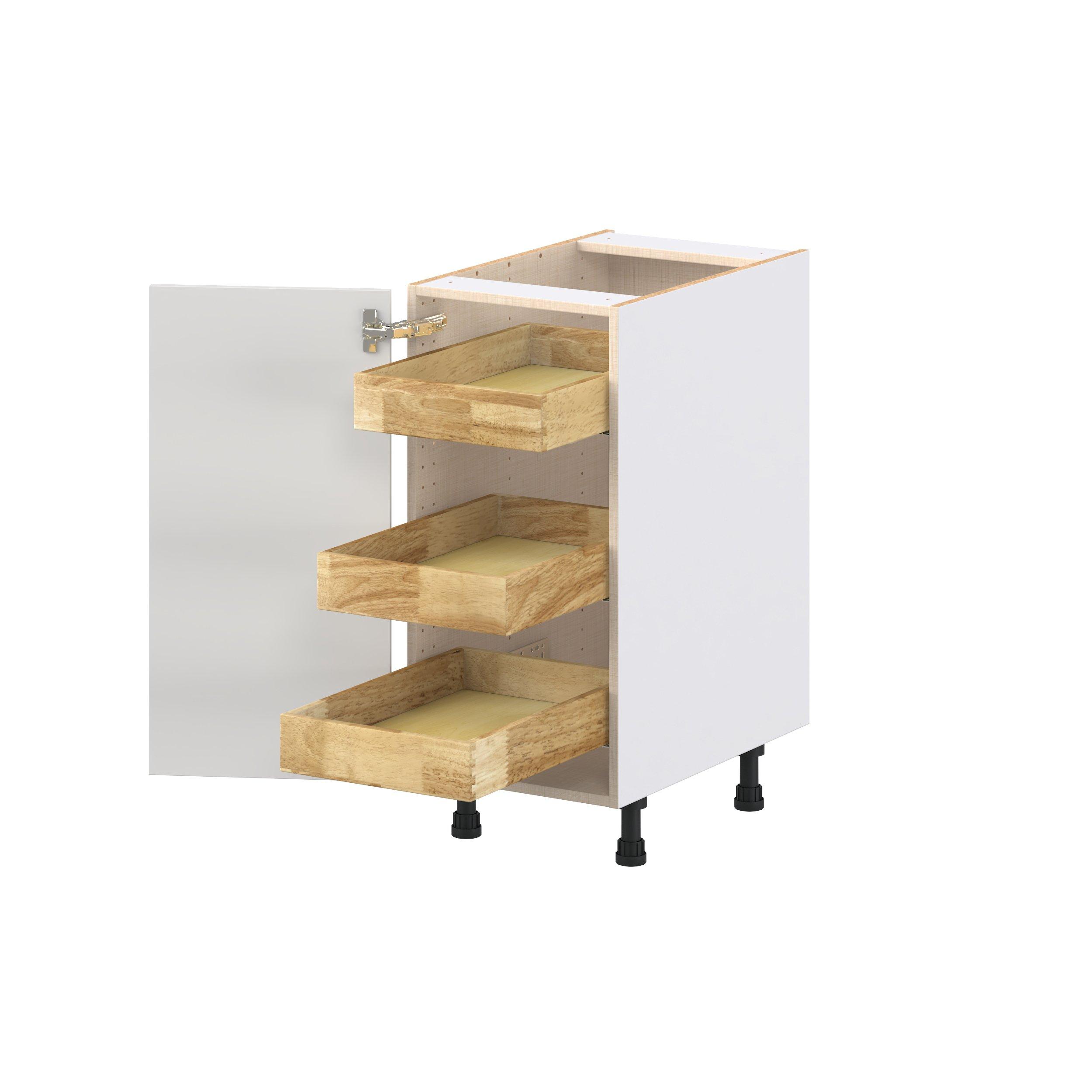 Candler 15 in. Painted Warm White Base Cabinet with Inner Pull-Out Drawer