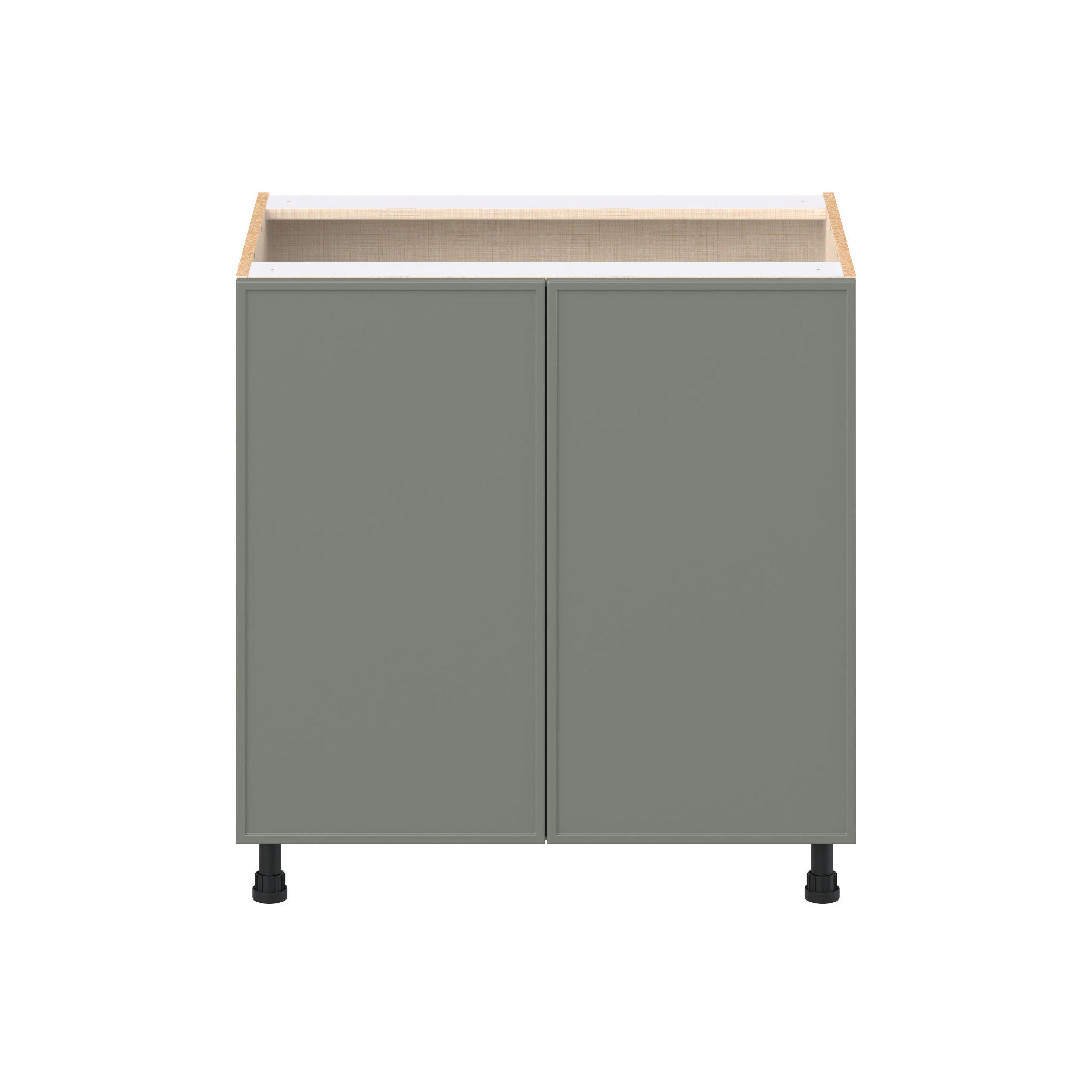 Linden 33 in. Painted Moss Green Base Cabinet with Inner Pull-Out Drawer