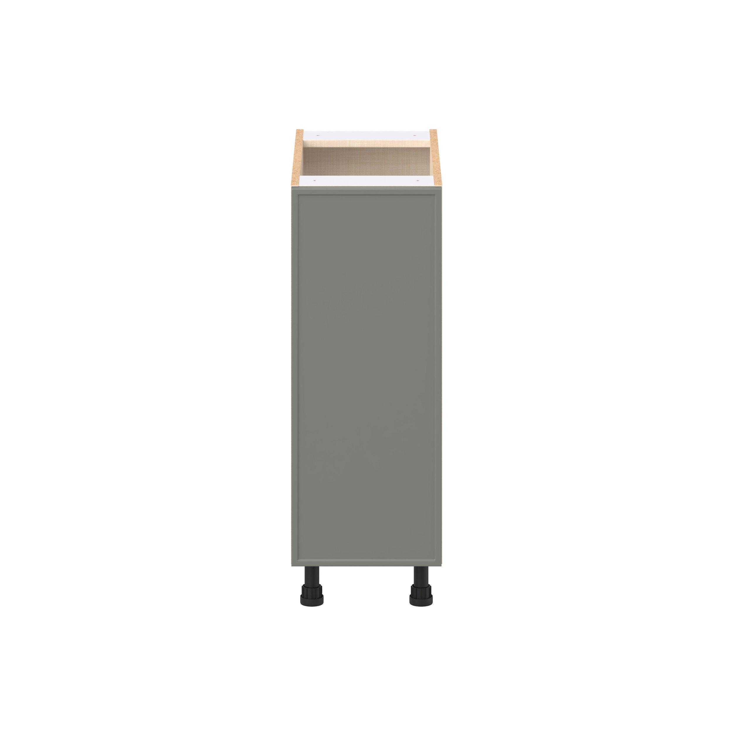 Linden 12 in. Painted Moss Green Base Cabinet with Inner Pull-Out Drawer