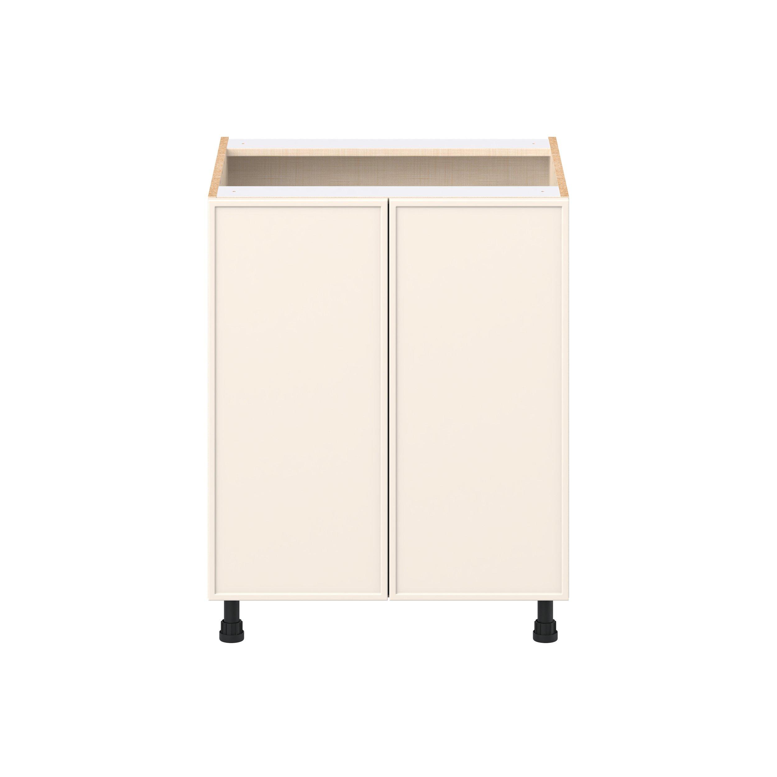 Linden 27 in. Painted Washed Linen Base Cabinet with Inner Pull-Out Drawer