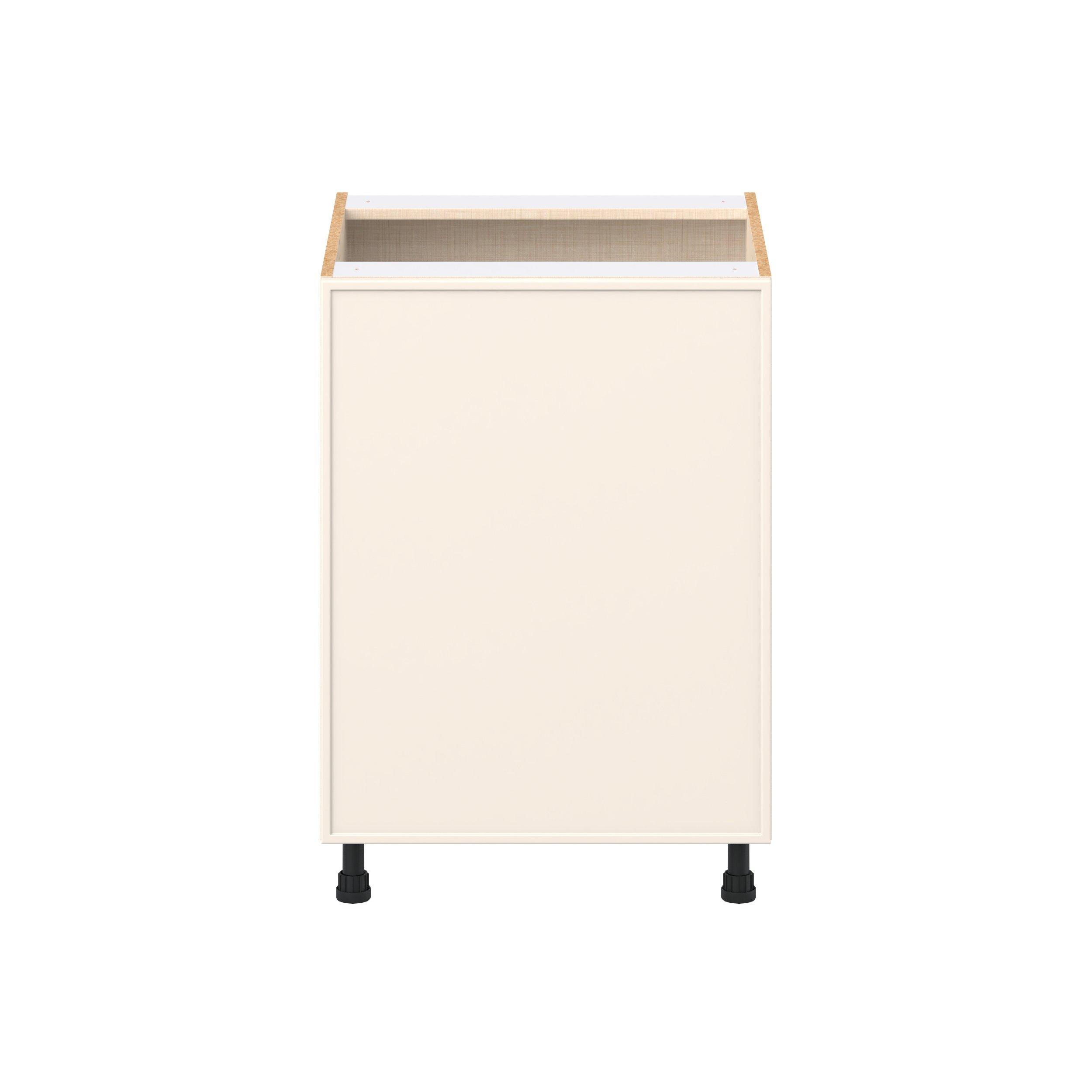 Linden 24 in. Painted Washed Linen Base Cabinet with Inner Pull-Out Drawer