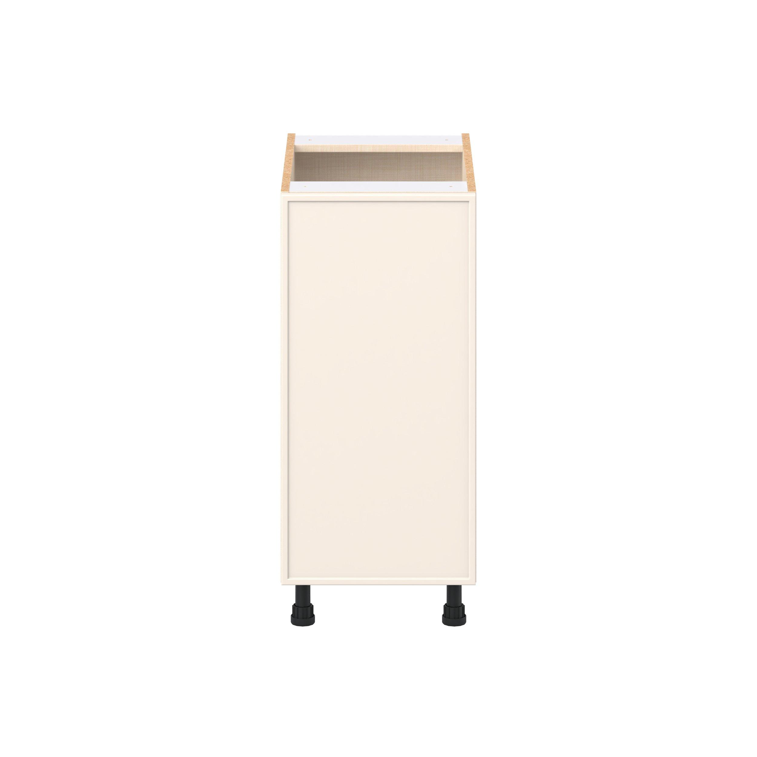 Linden 15 in. Painted Washed Linen Base Cabinet with Inner Pull-Out Drawer