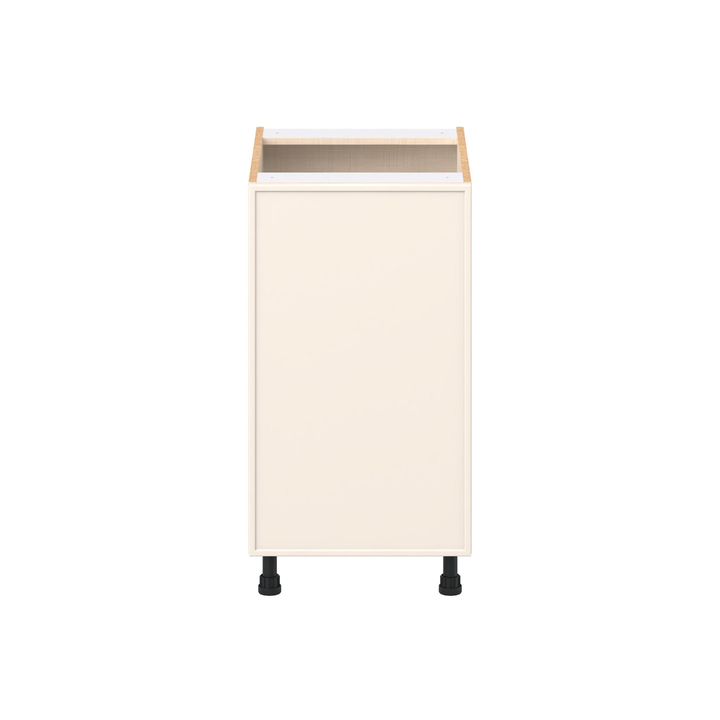 Linden 18 in. Painted Washed Linen Base Cabinet with Inner Pull-Out Drawer