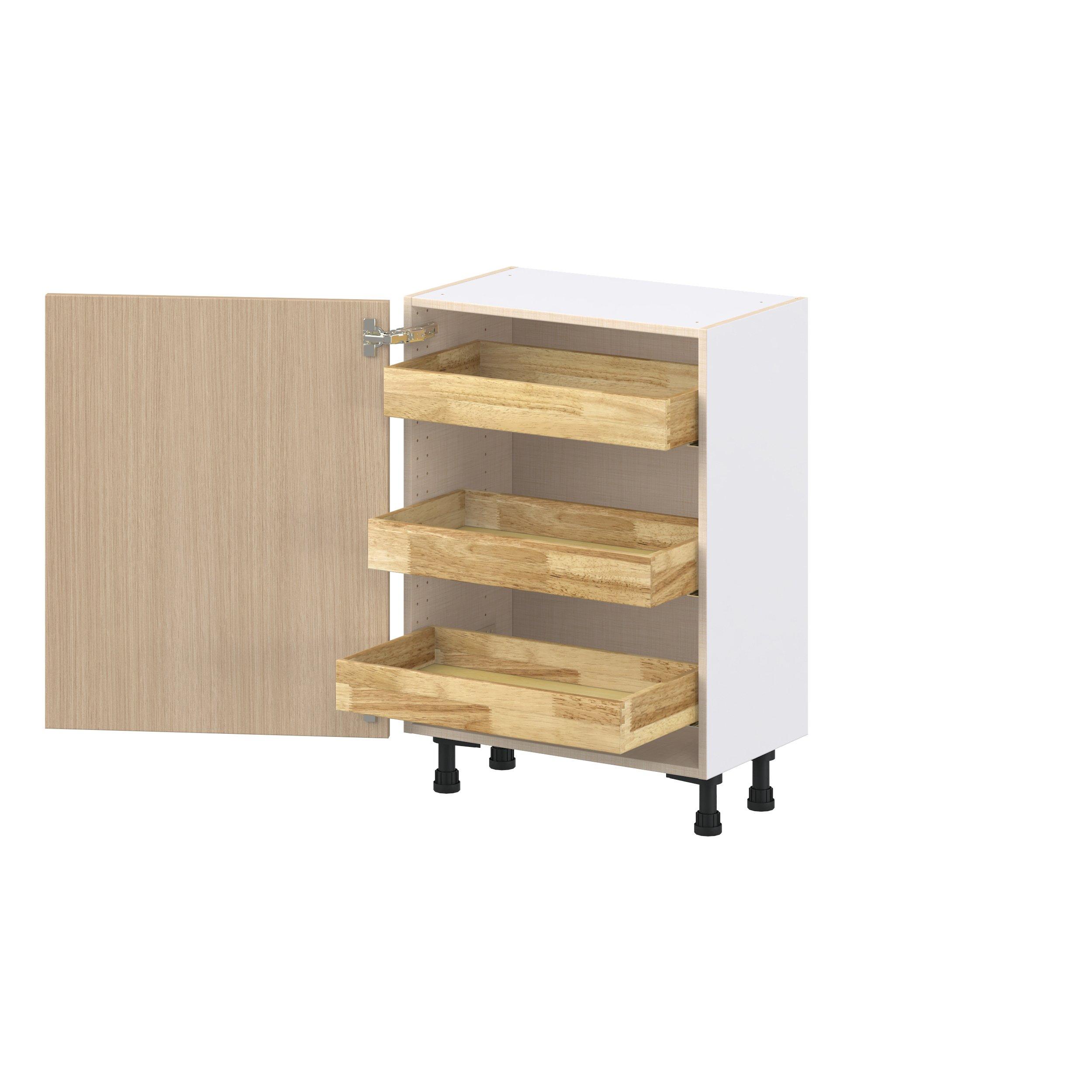 Glenwood 24 in. Mojavi Oak Shallow Base Cabinet with Inner Pull-Out Drawer