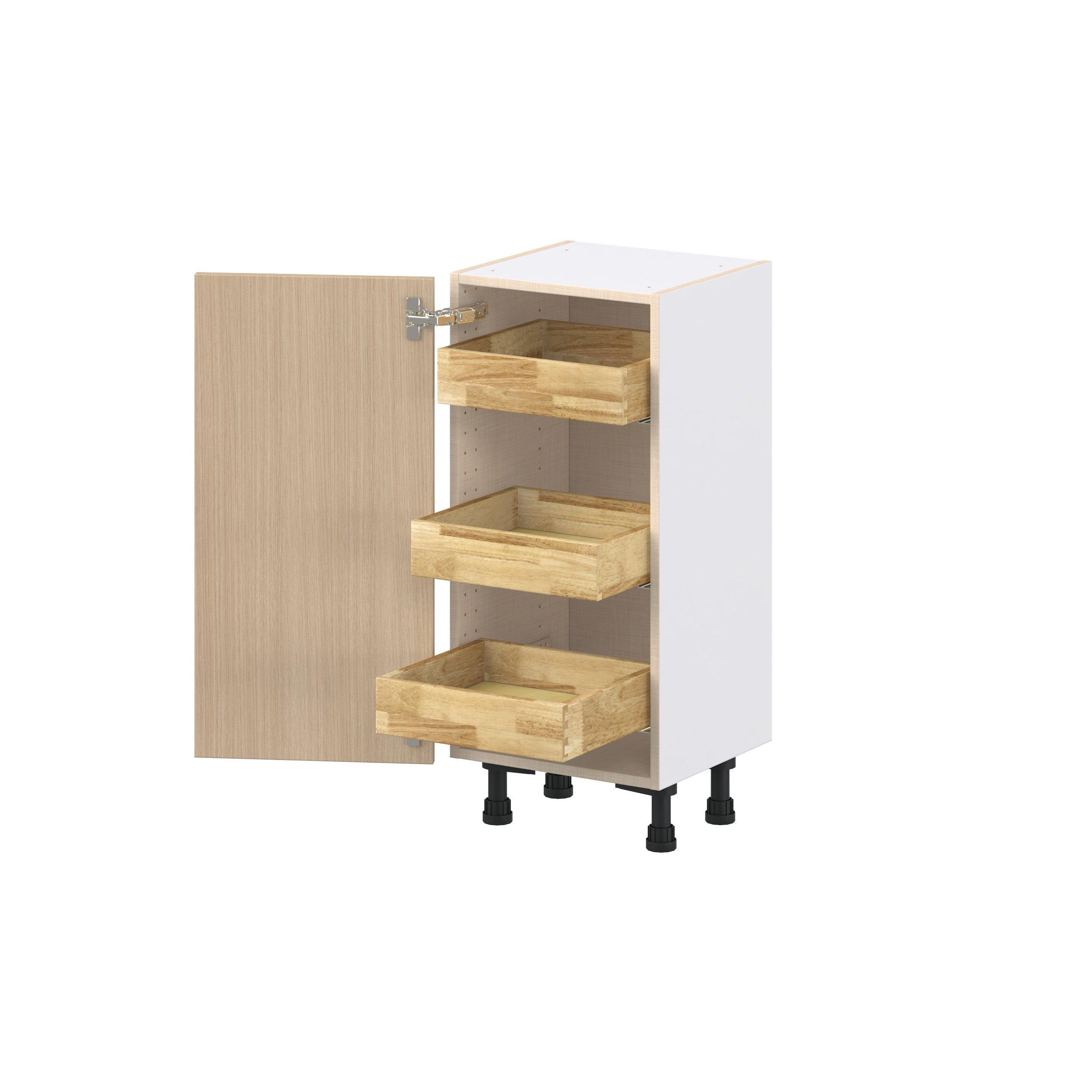 Glenwood 15 in. Mojavi Oak Shallow Base Cabinet with Inner Pull-Out Drawer