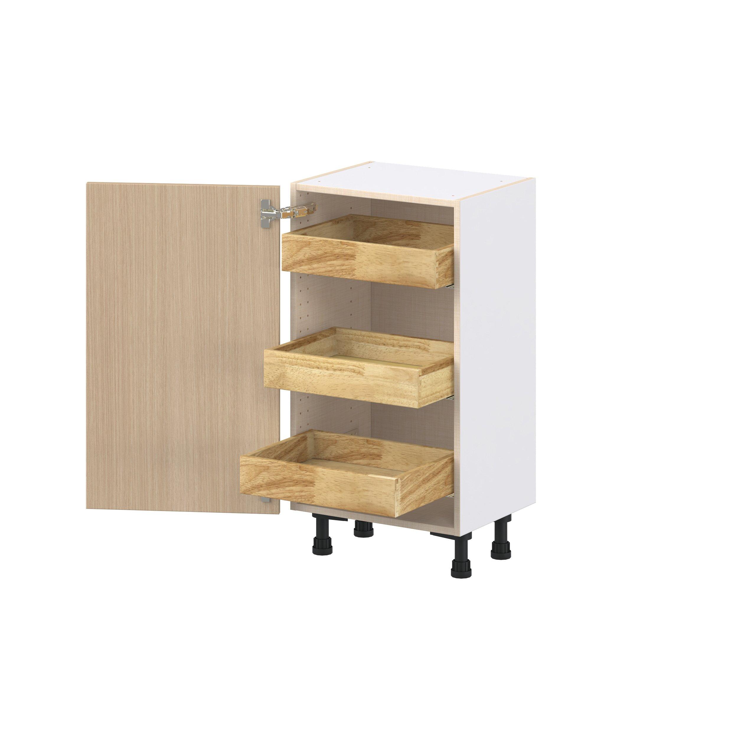 Glenwood 18 in. Mojavi Oak Shallow Base Cabinet with Inner Pull-Out Drawer