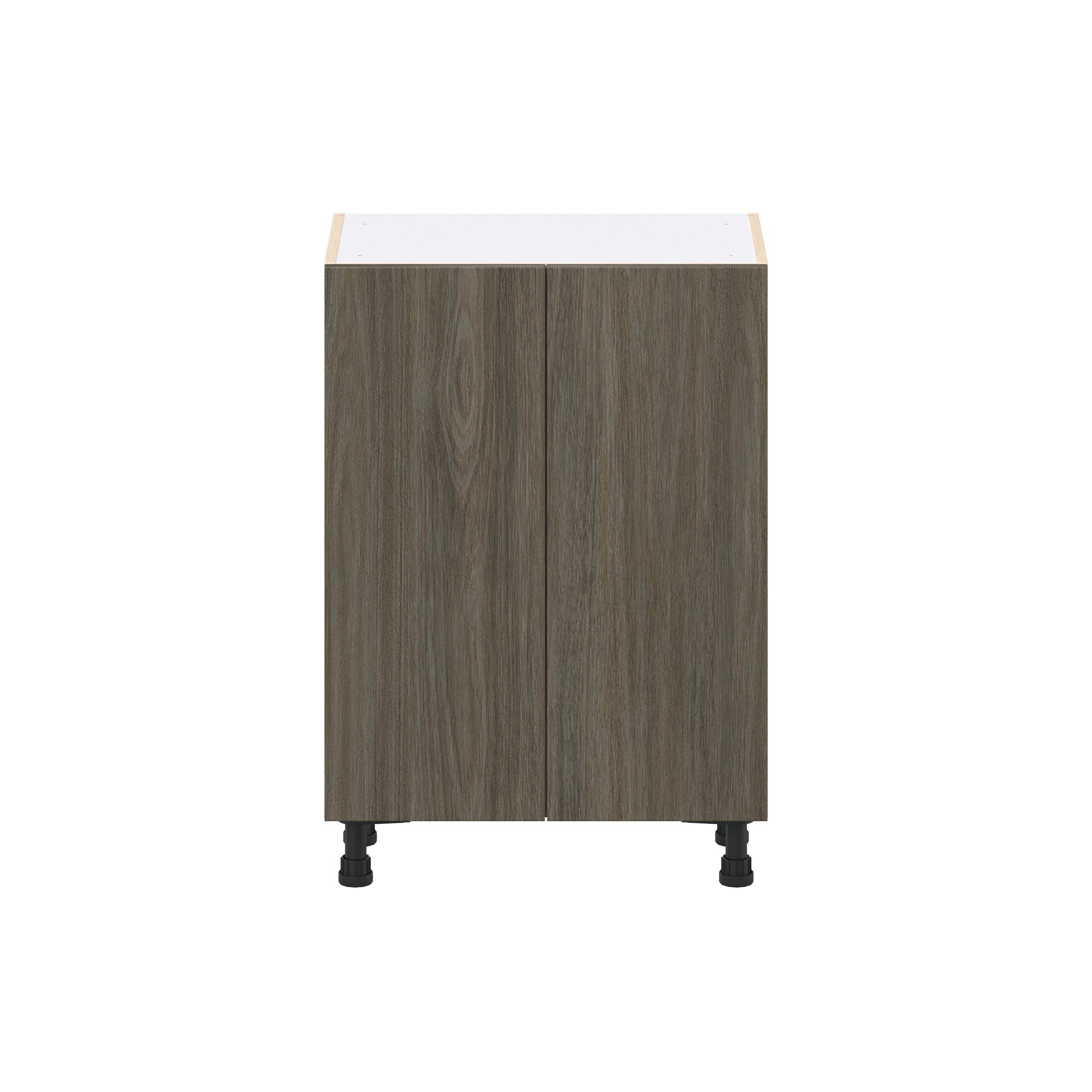 Glenwood 24 in. Burnt Walnut Shallow Base Cabinet with Inner Pull-Out Drawer