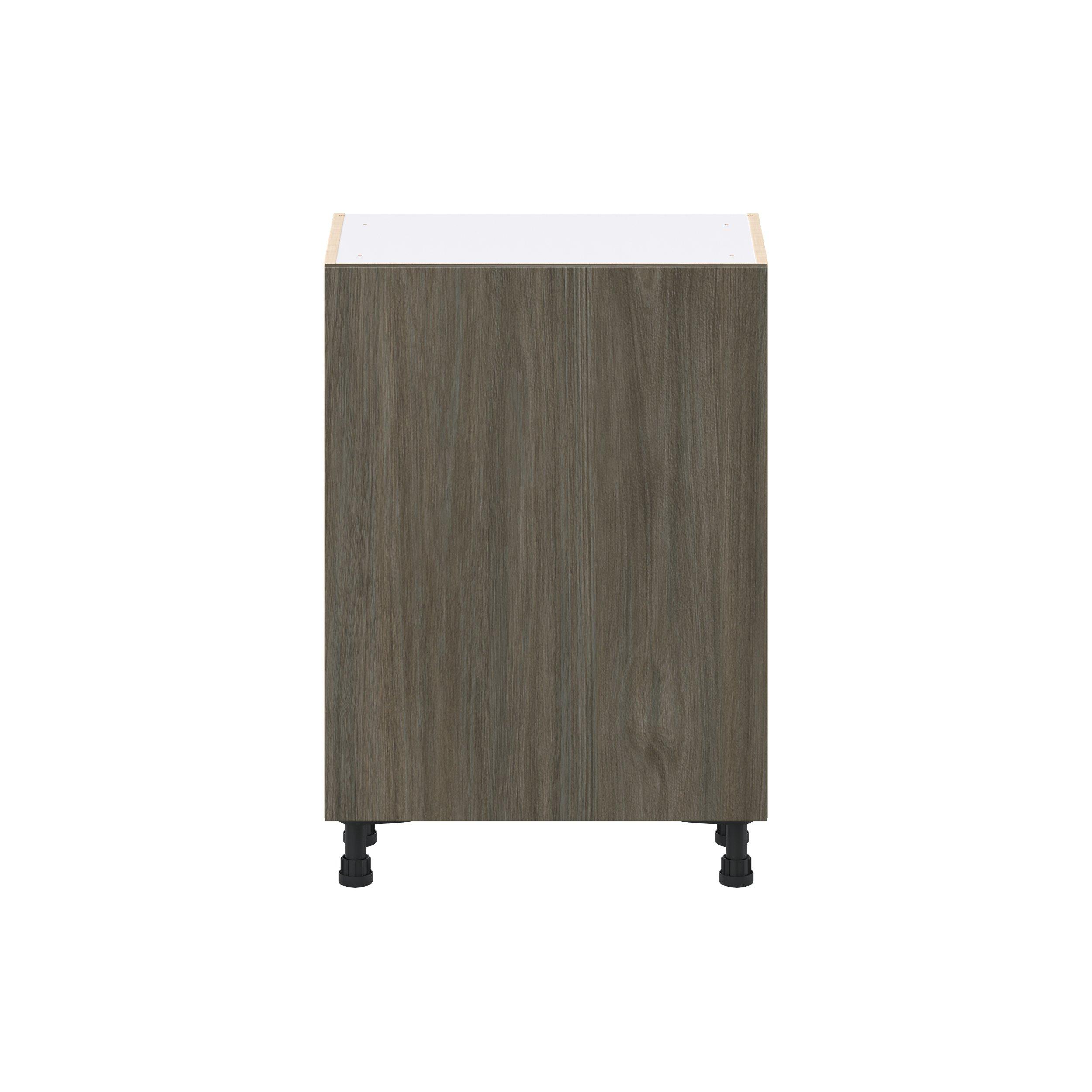 Glenwood 24 in. Burnt Walnut Shallow Base Cabinet with Inner Pull-Out Drawer