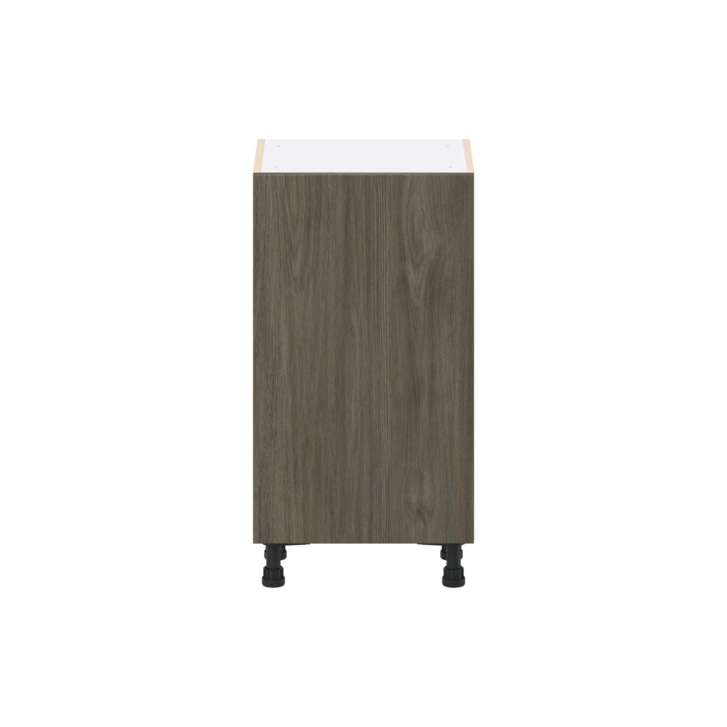 Glenwood 18 in. Burnt Walnut Shallow Base Cabinet with Inner Pull-Out Drawer