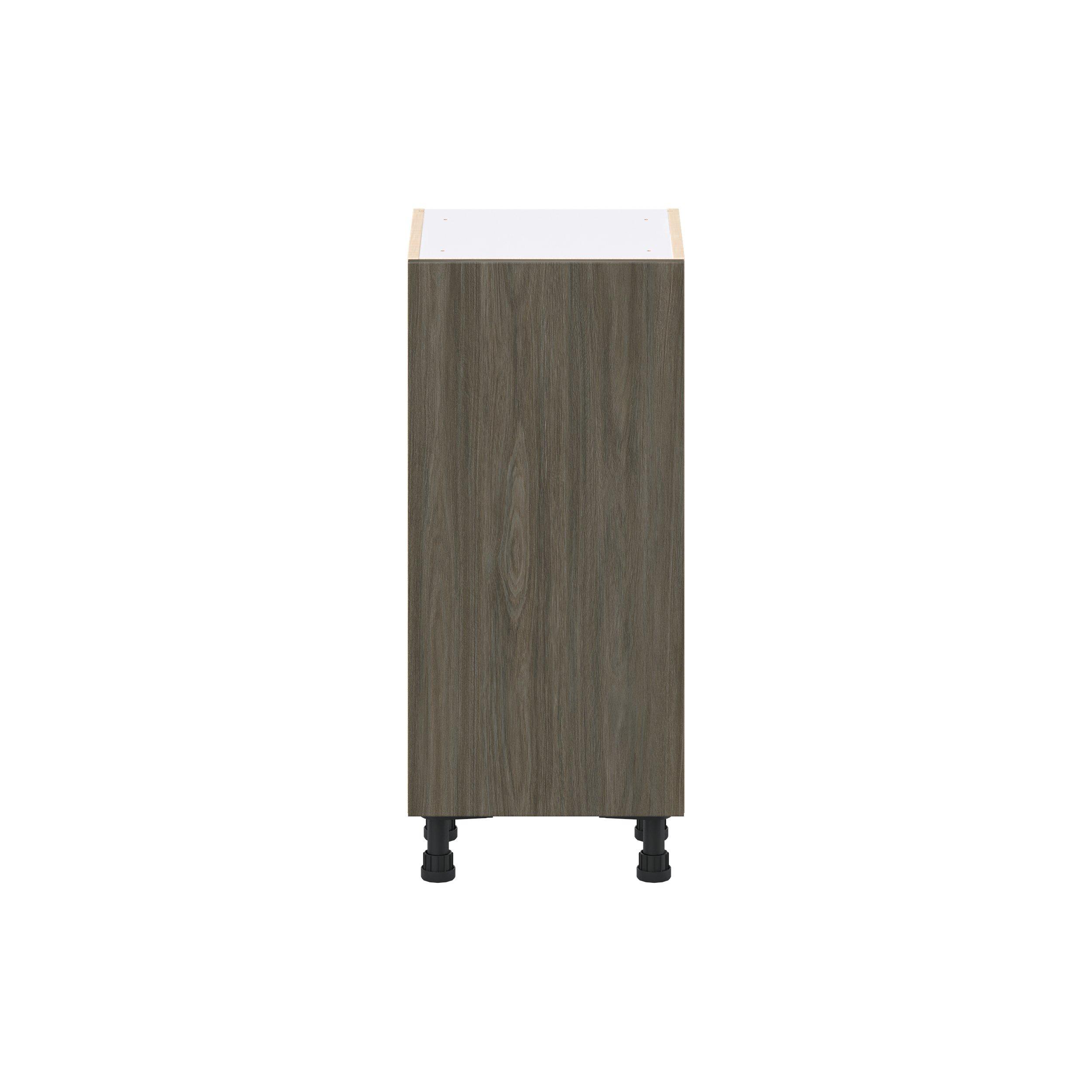 Glenwood 15 in. Burnt Walnut Shallow Base Cabinet with Inner Pull-Out Drawer