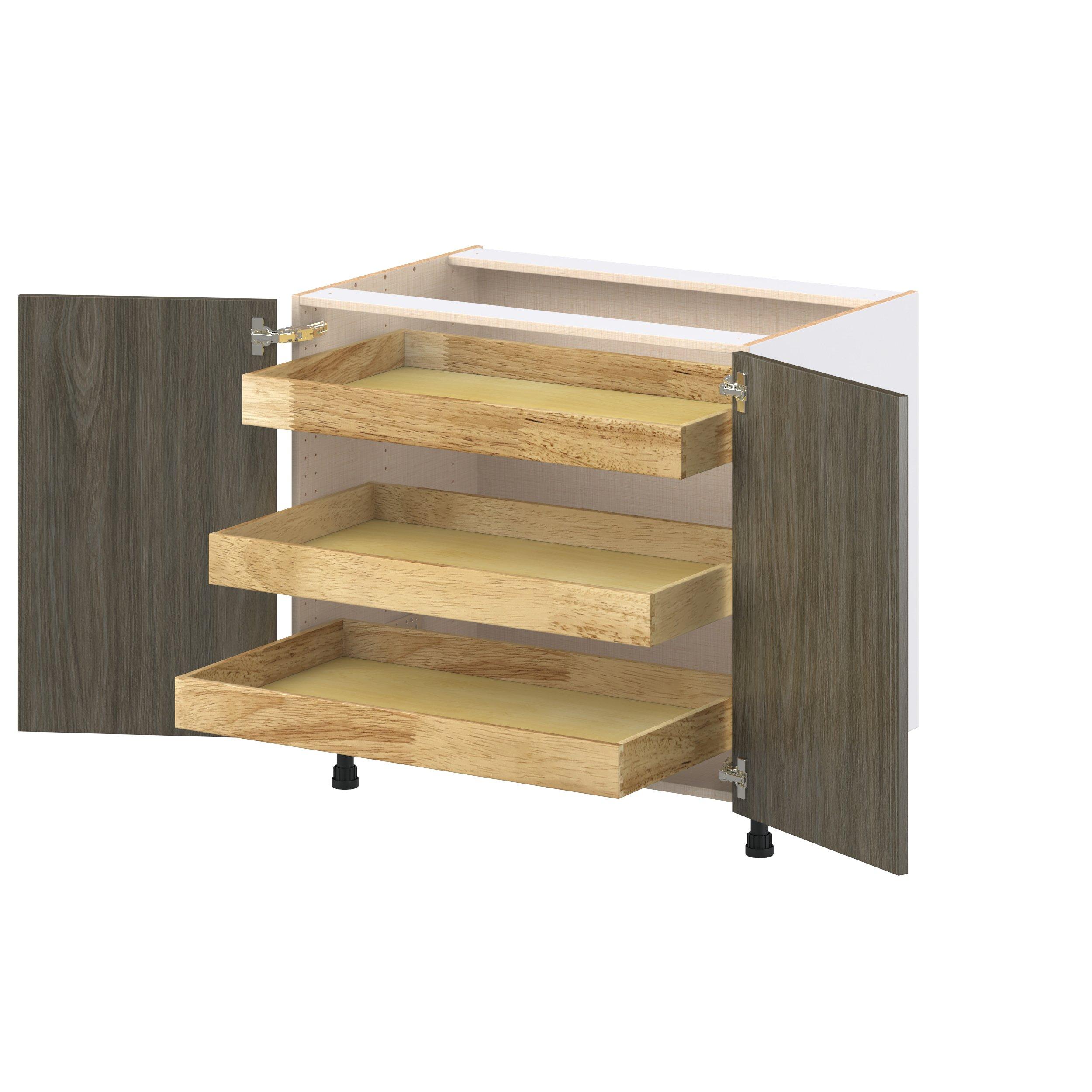 Glenwood 36 in. Burnt Walnut Base Cabinet with Inner Pull-Out Drawer