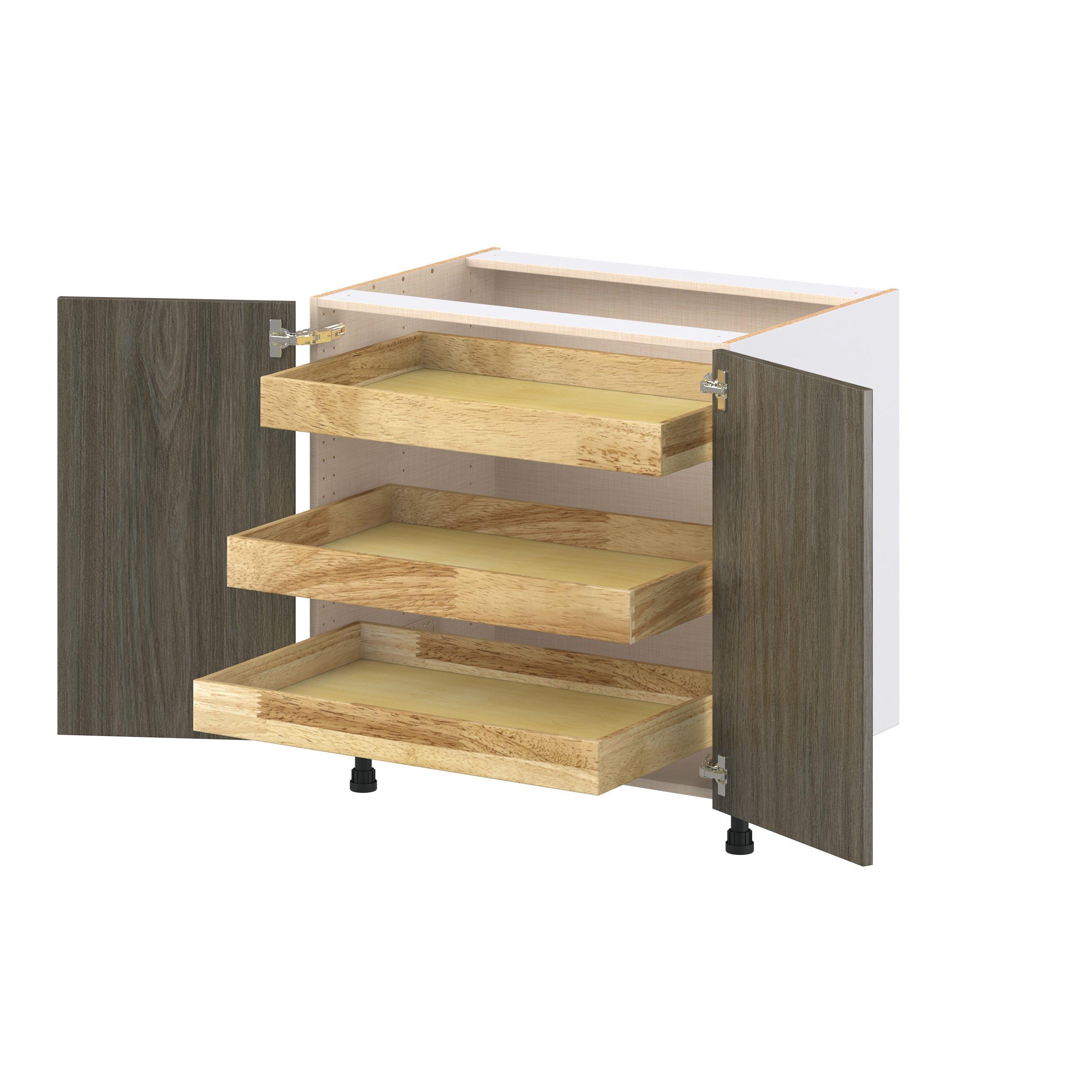 Glenwood 33 in. Burnt Walnut Base Cabinet with Inner Pull-Out Drawer