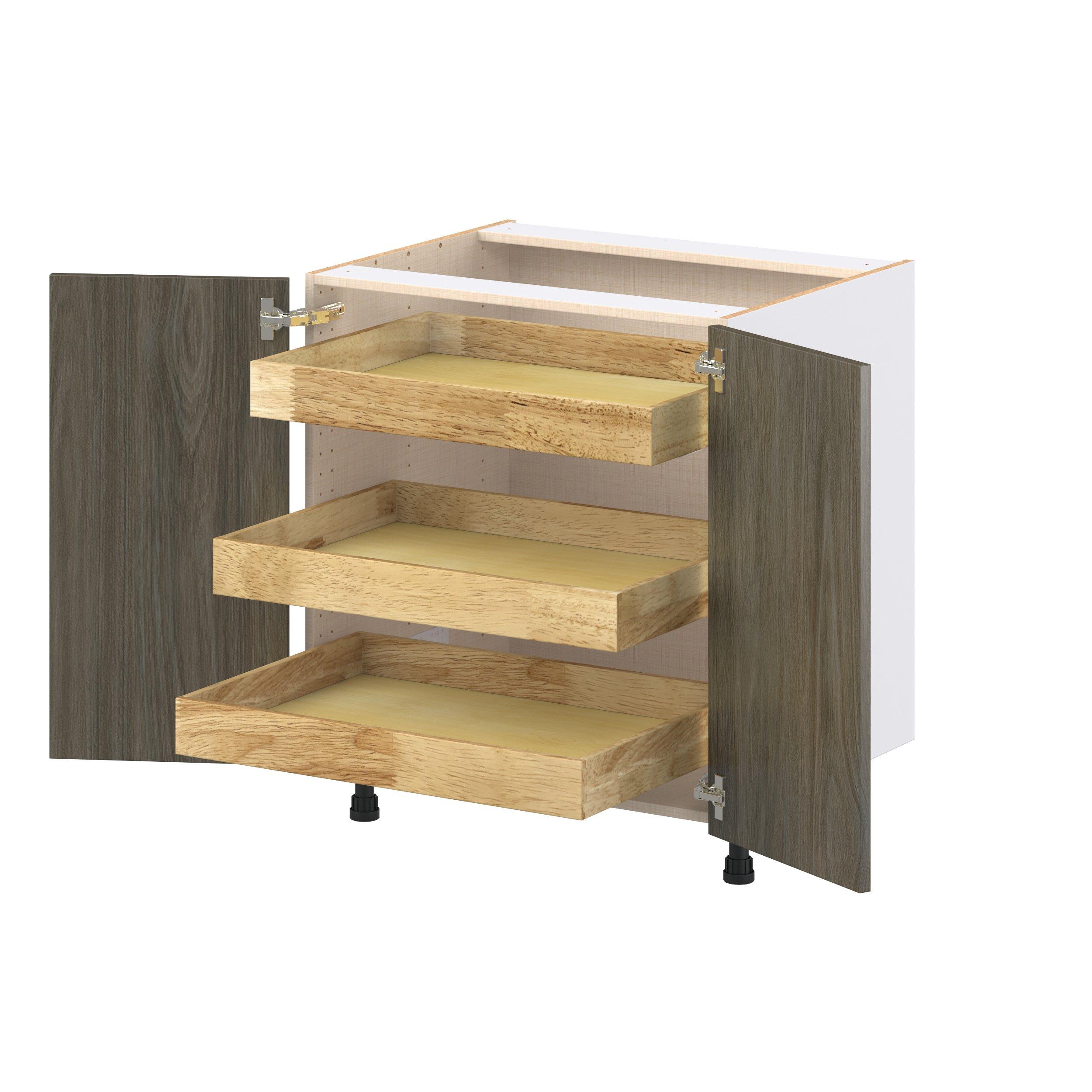Glenwood 30 in. Burnt Walnut Base Cabinet with Inner Pull-Out Drawer