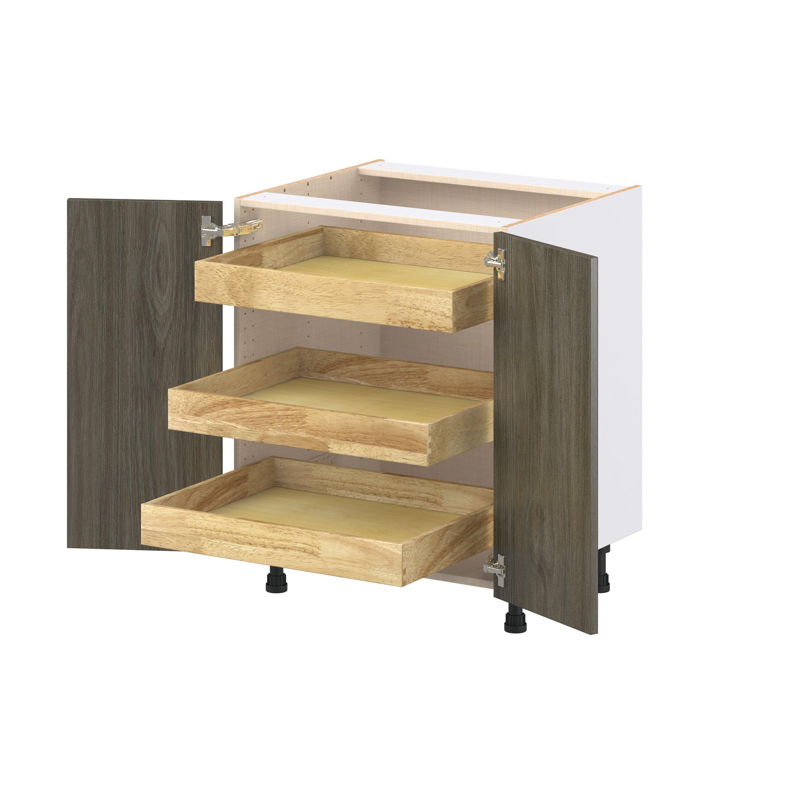 Glenwood 27 in. Burnt Walnut Base Cabinet with Inner Pull-Out Drawer