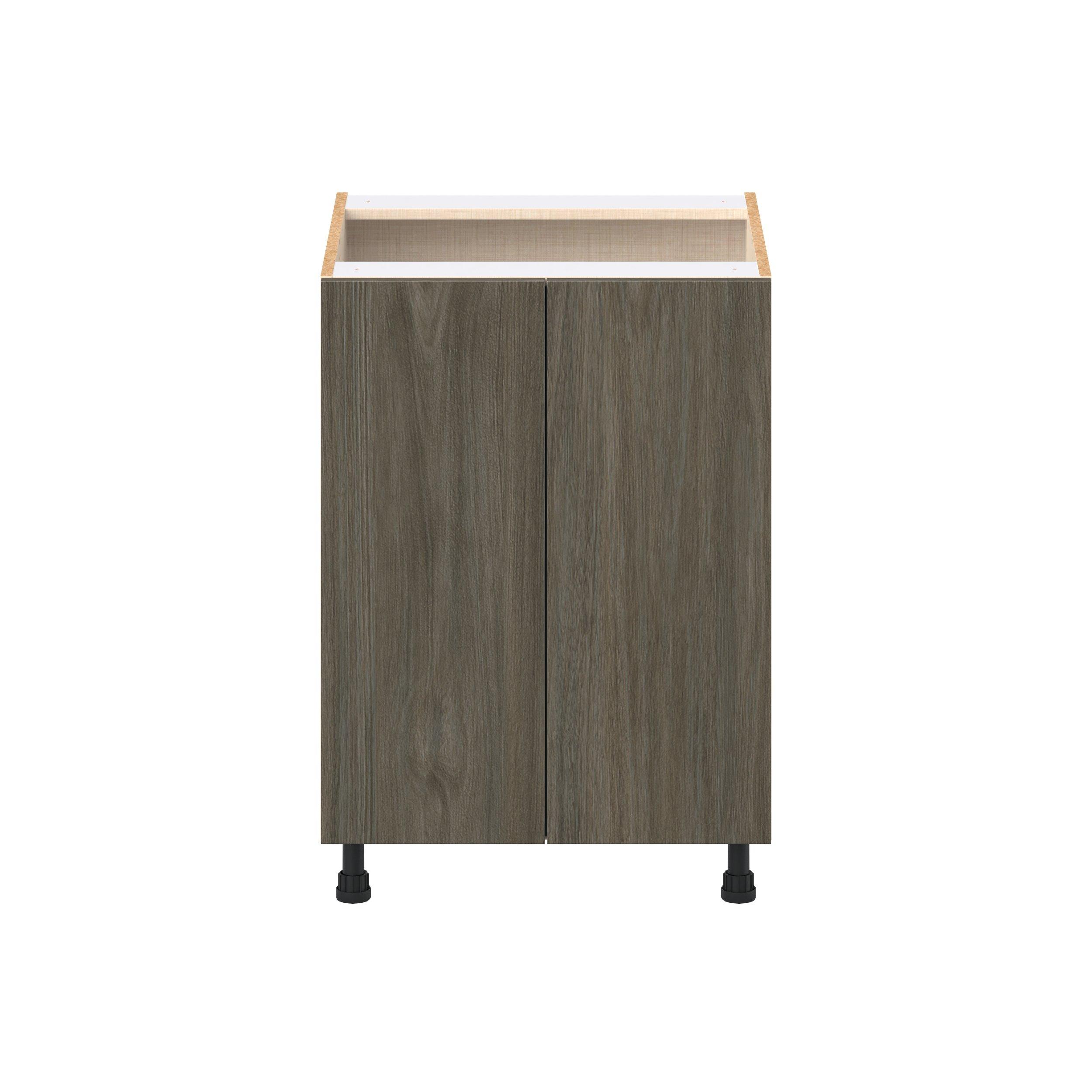 Glenwood 24 in. Burnt Walnut Shallow Base Cabinet with Inner Pull-Out Drawer