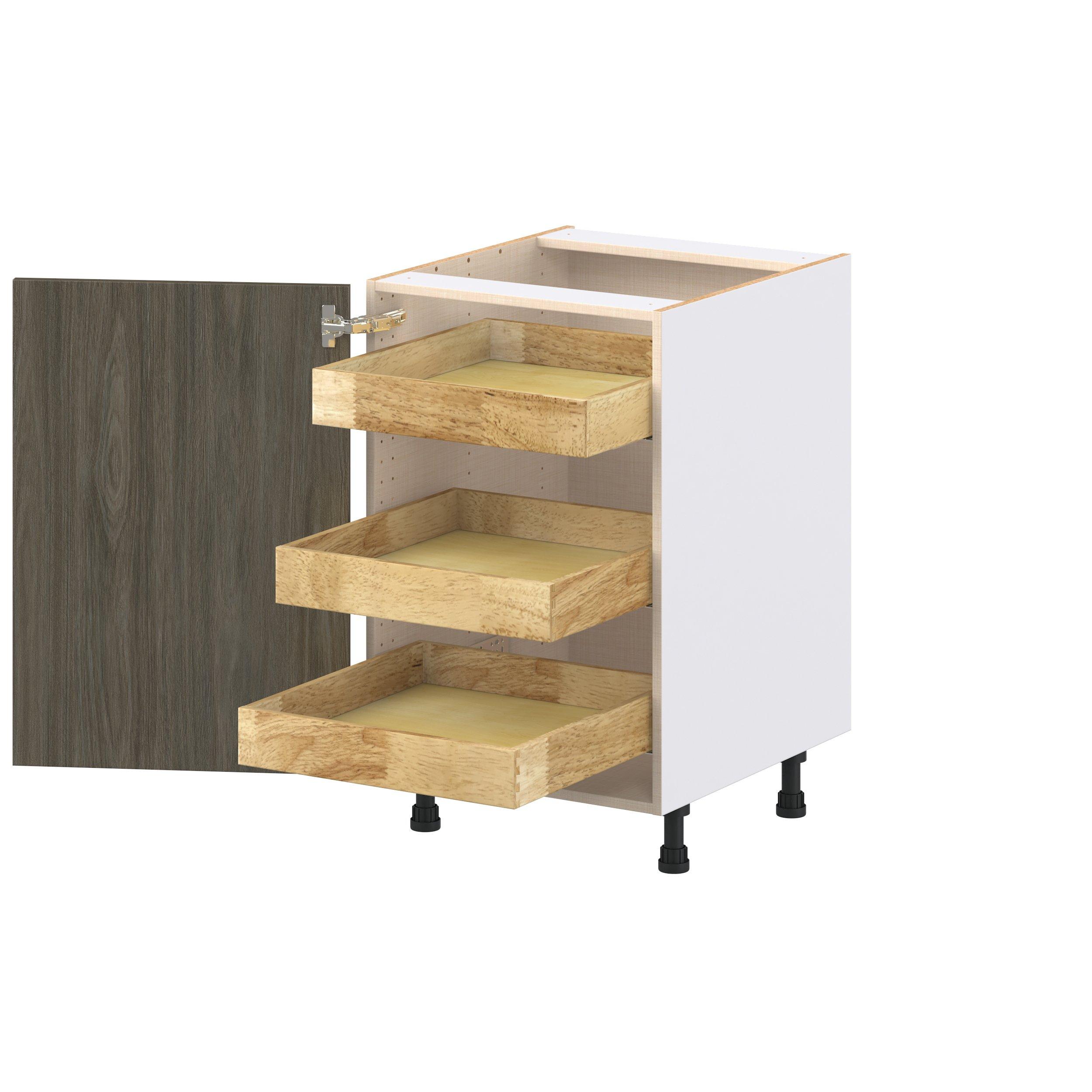 Glenwood 21 in. Burnt Walnut Base Cabinet with Inner Pull-Out Drawer