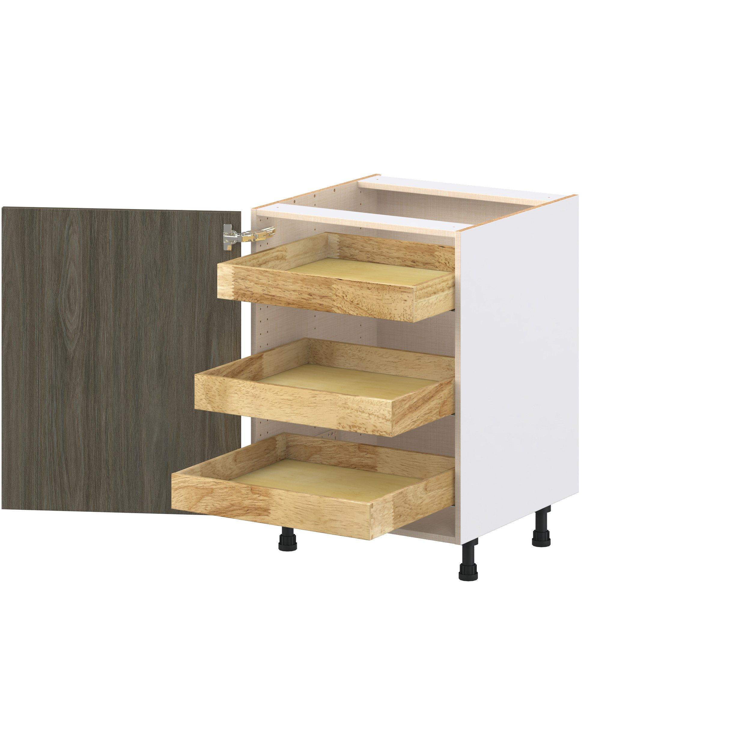 Glenwood 24 in. Burnt Walnut Base Cabinet with Inner Pull-Out Drawer