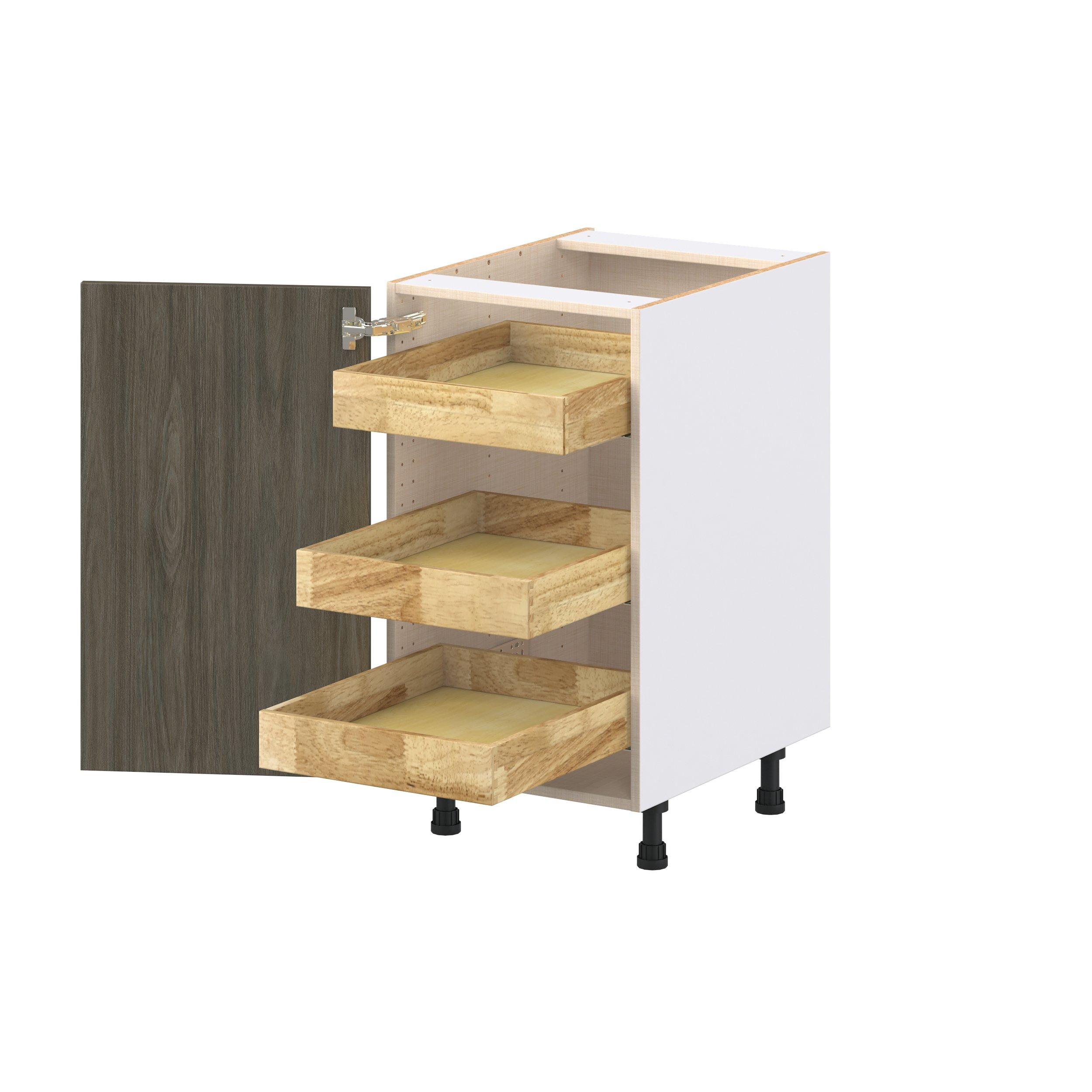 Glenwood 18 in. Burnt Walnut Base Cabinet with Inner Pull-Out Drawer