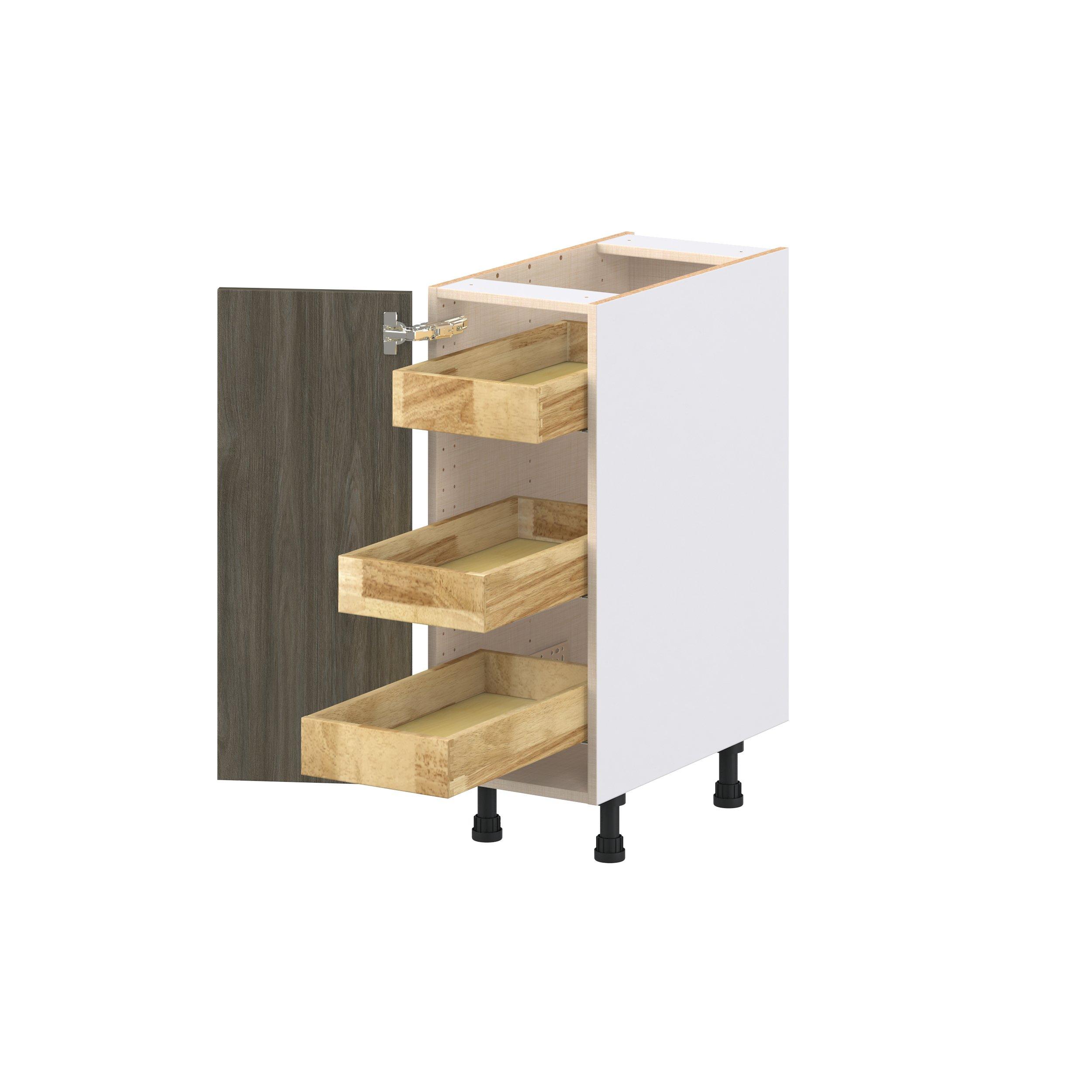 Glenwood 12 in. Burnt Walnut Base Cabinet with Inner Pull-Out Drawer