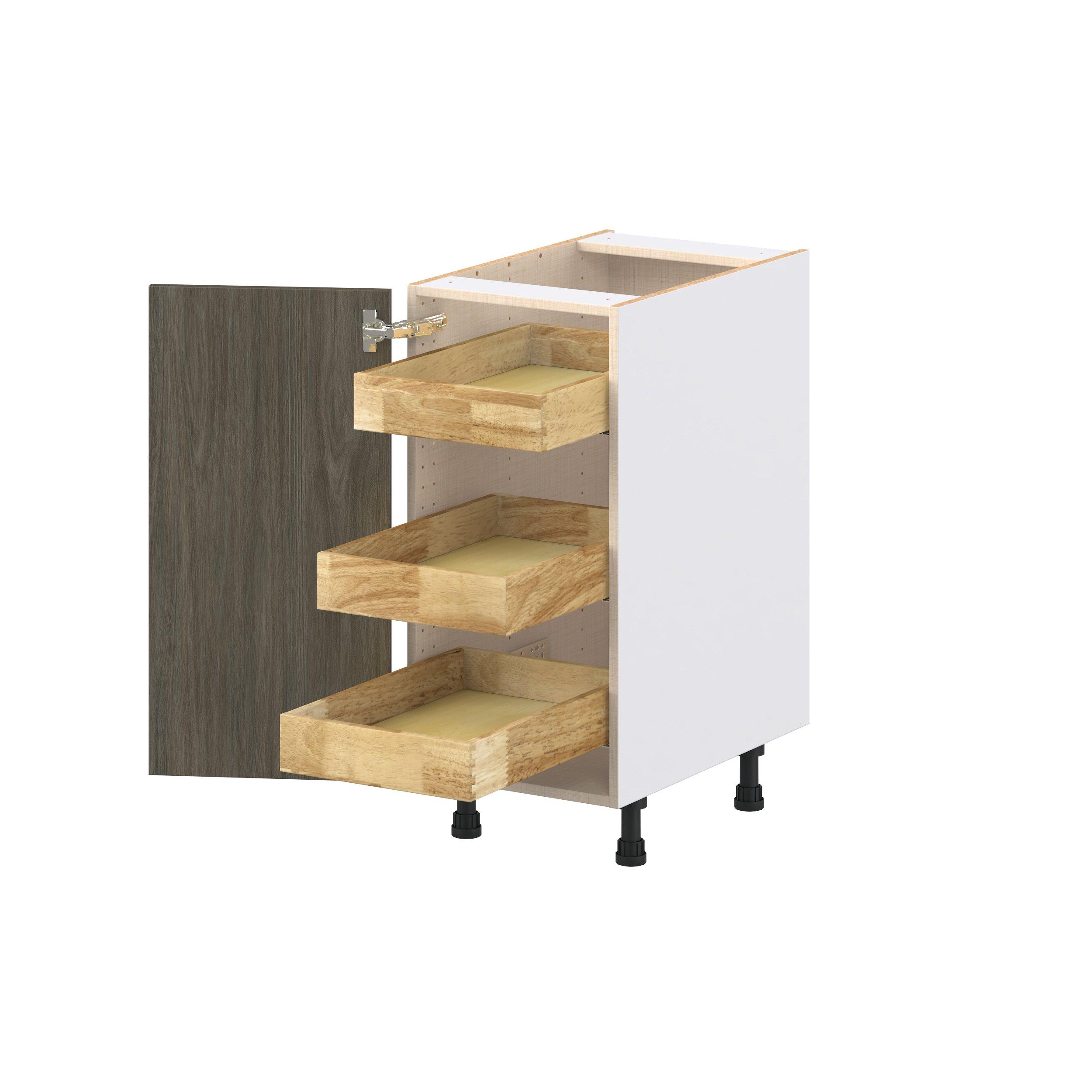Glenwood 15 in. Burnt Walnut Base Cabinet with Inner Pull-Out Drawer