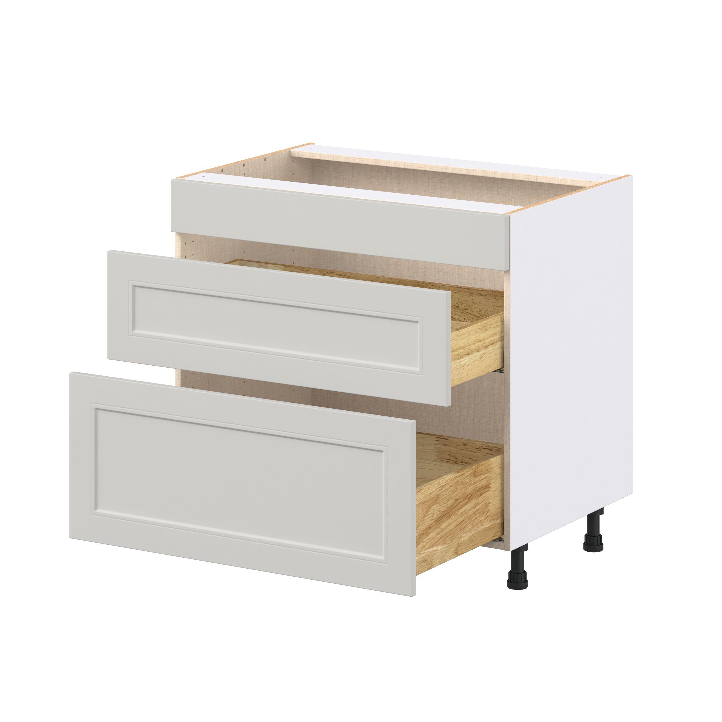 Lenox 36 in. Painted Light Gray Cooktop Base Cabinet
