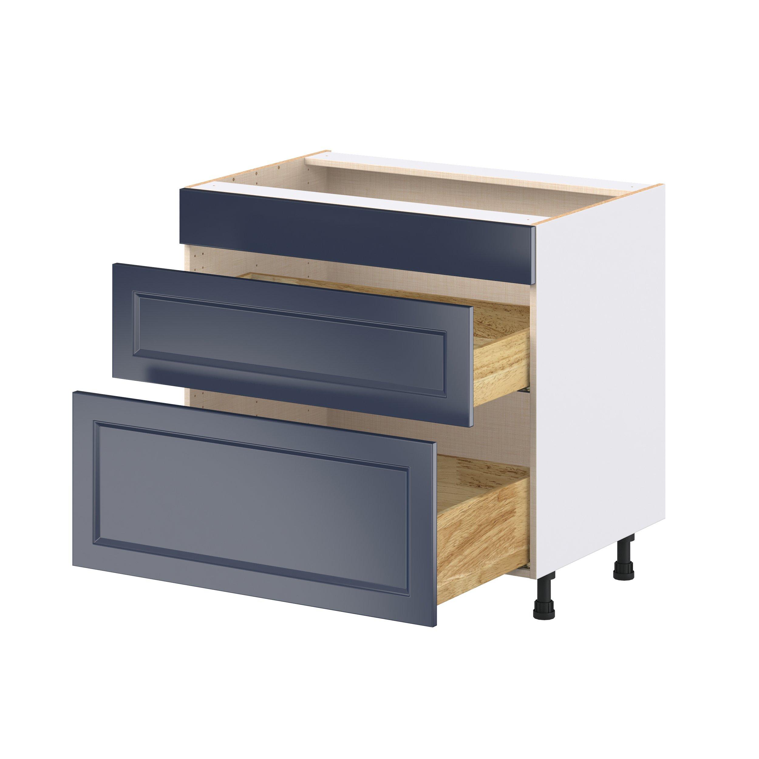 Peachtree 36 in. Painted Midnight Blue Cooktop Base Cabinet