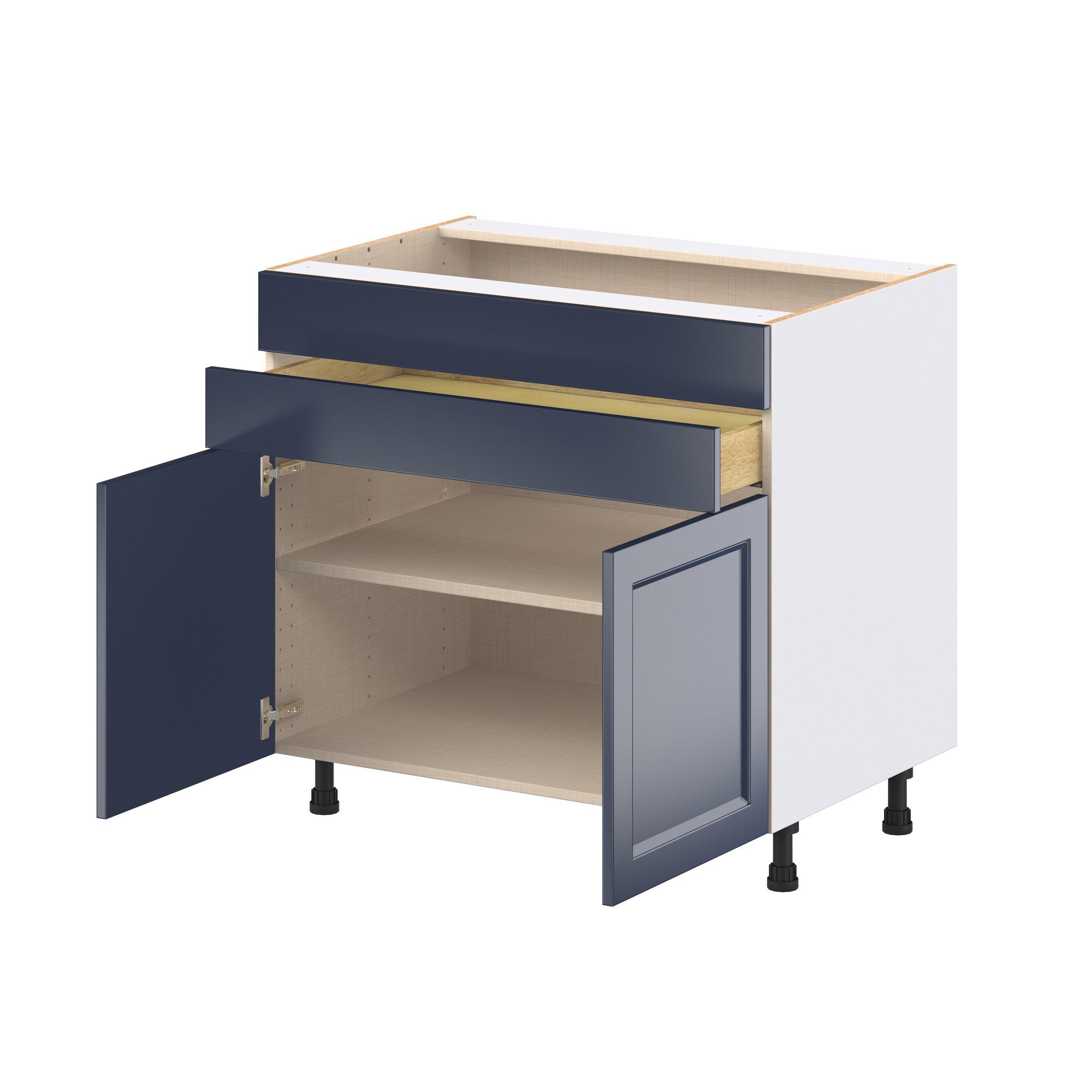 Peachtree 36 in. Painted Midnight Blue Cooktop Base Cabinet