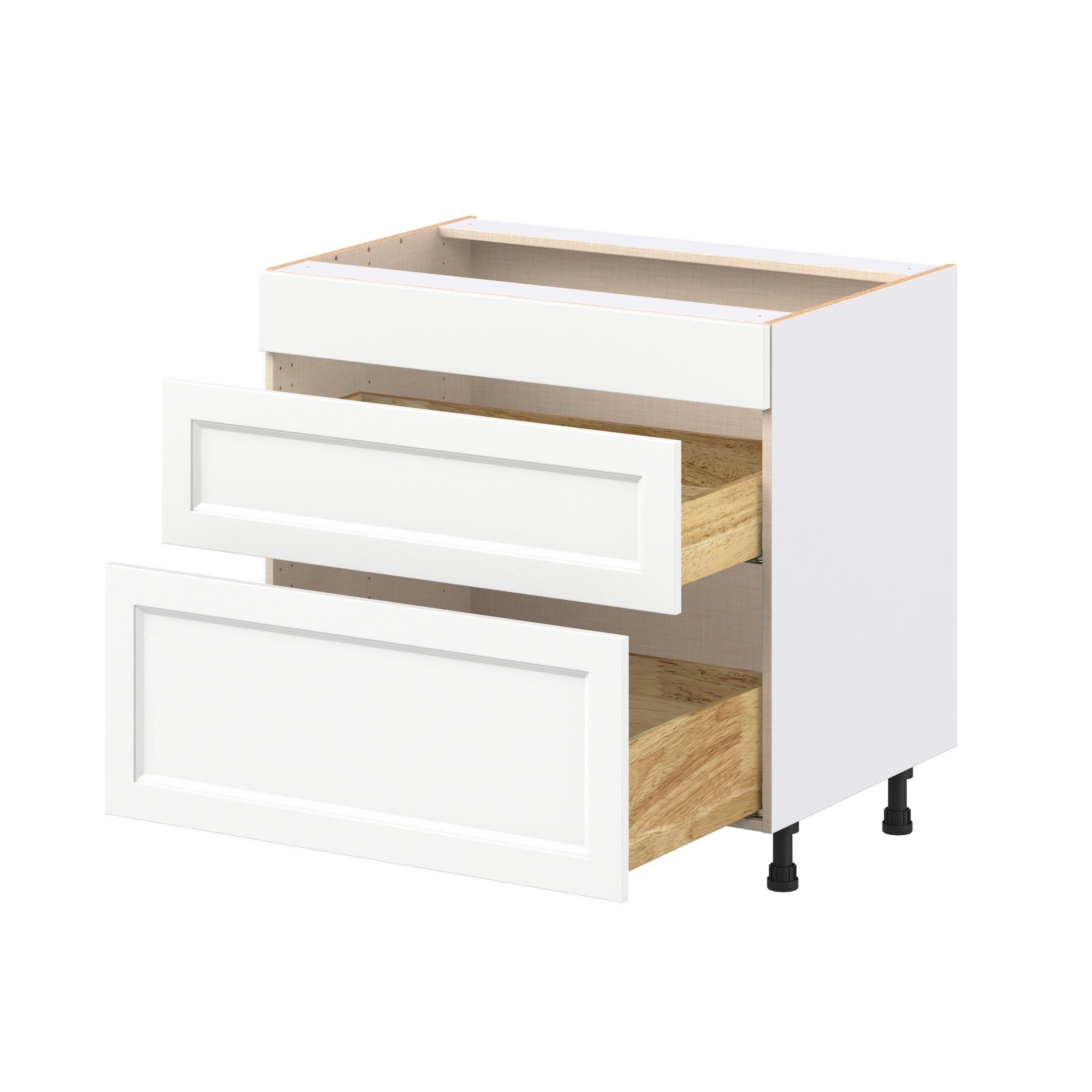 Peachtree 36 in. Painted Bright White Cooktop Base Cabinet
