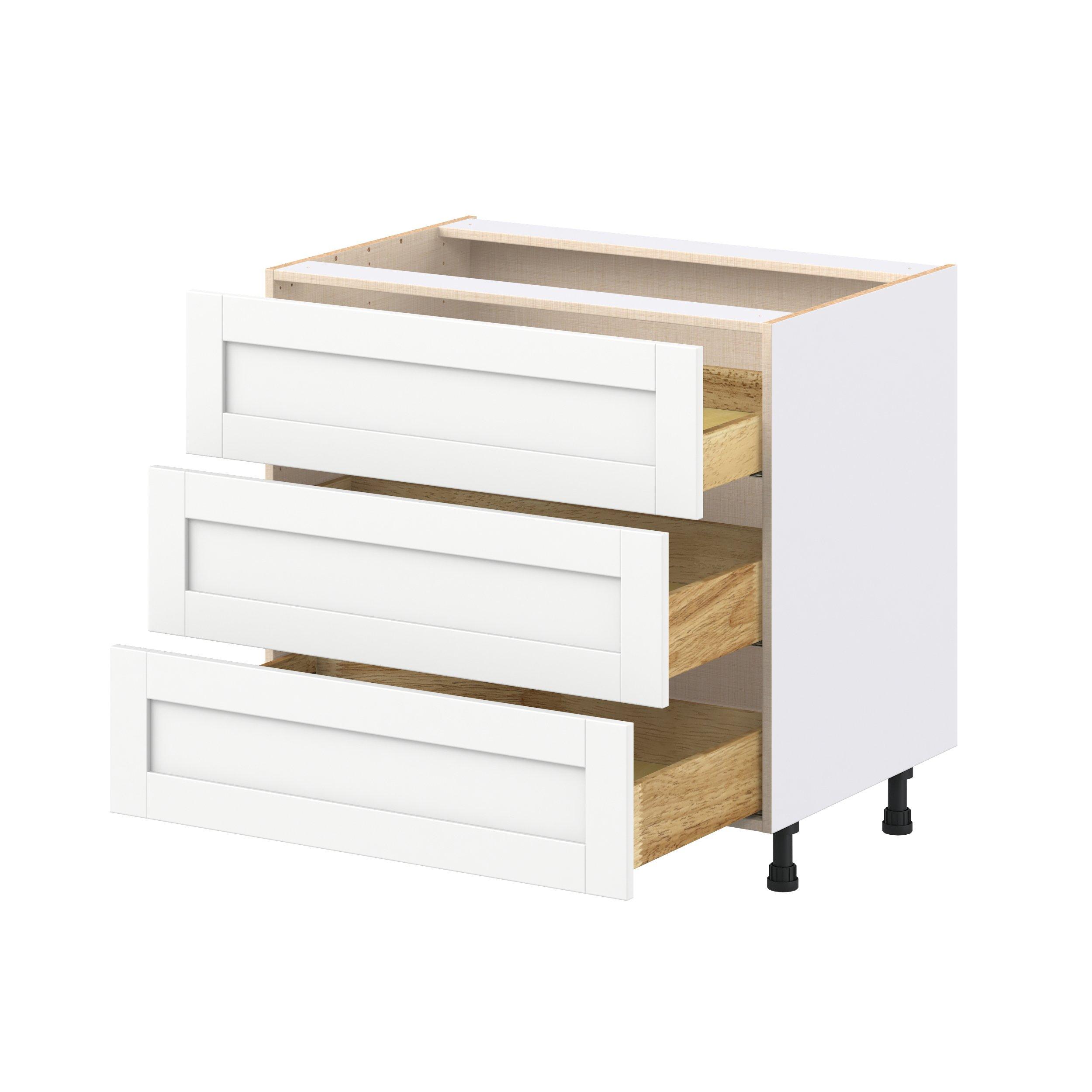 Summerhill 36 in. Bright White Cooktop Base Cabinet