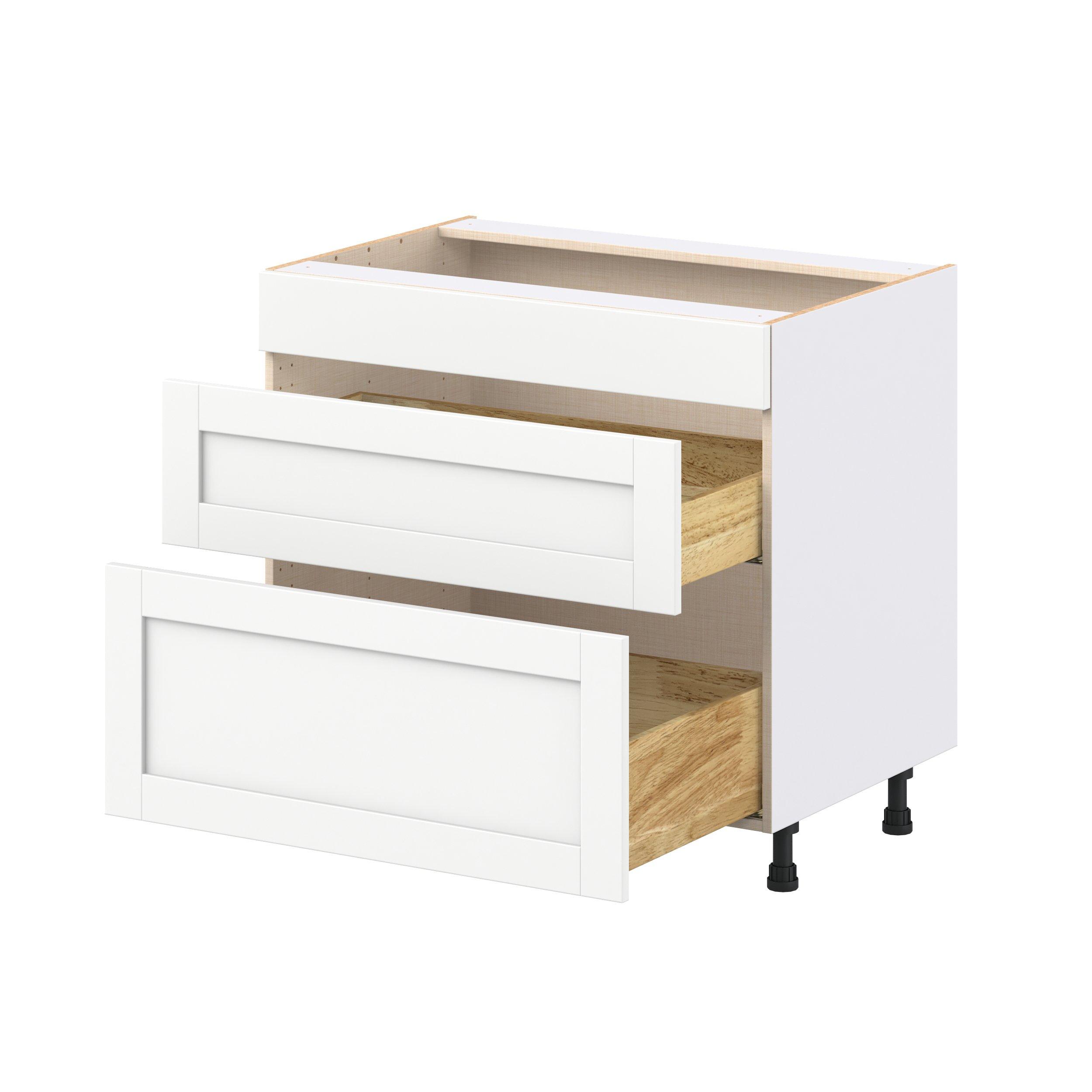 Summerhill 36 in. Bright White Cooktop Base Cabinet