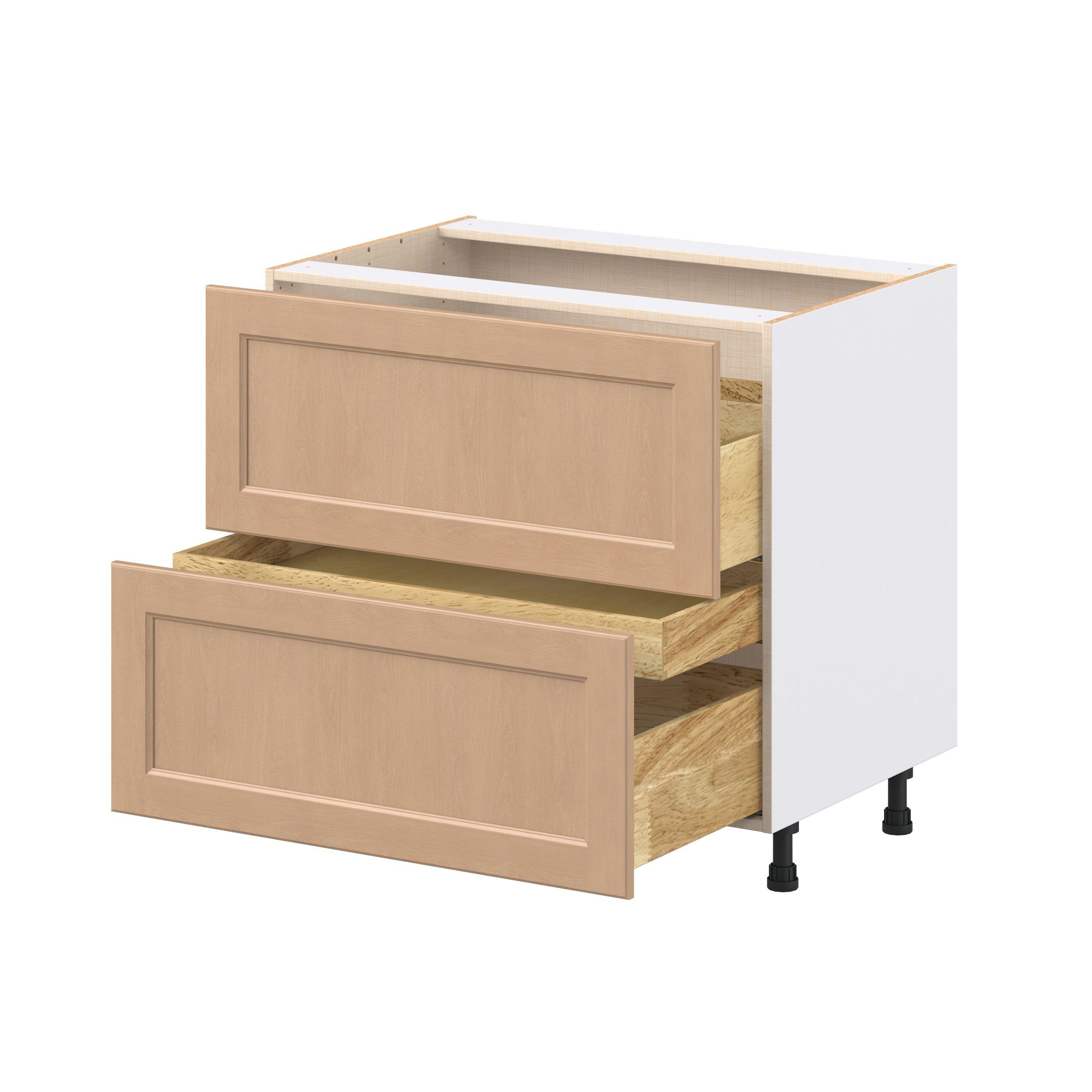 Sugarhill 36 in. Stained Sugar Cookie Cooktop Base Cabinet