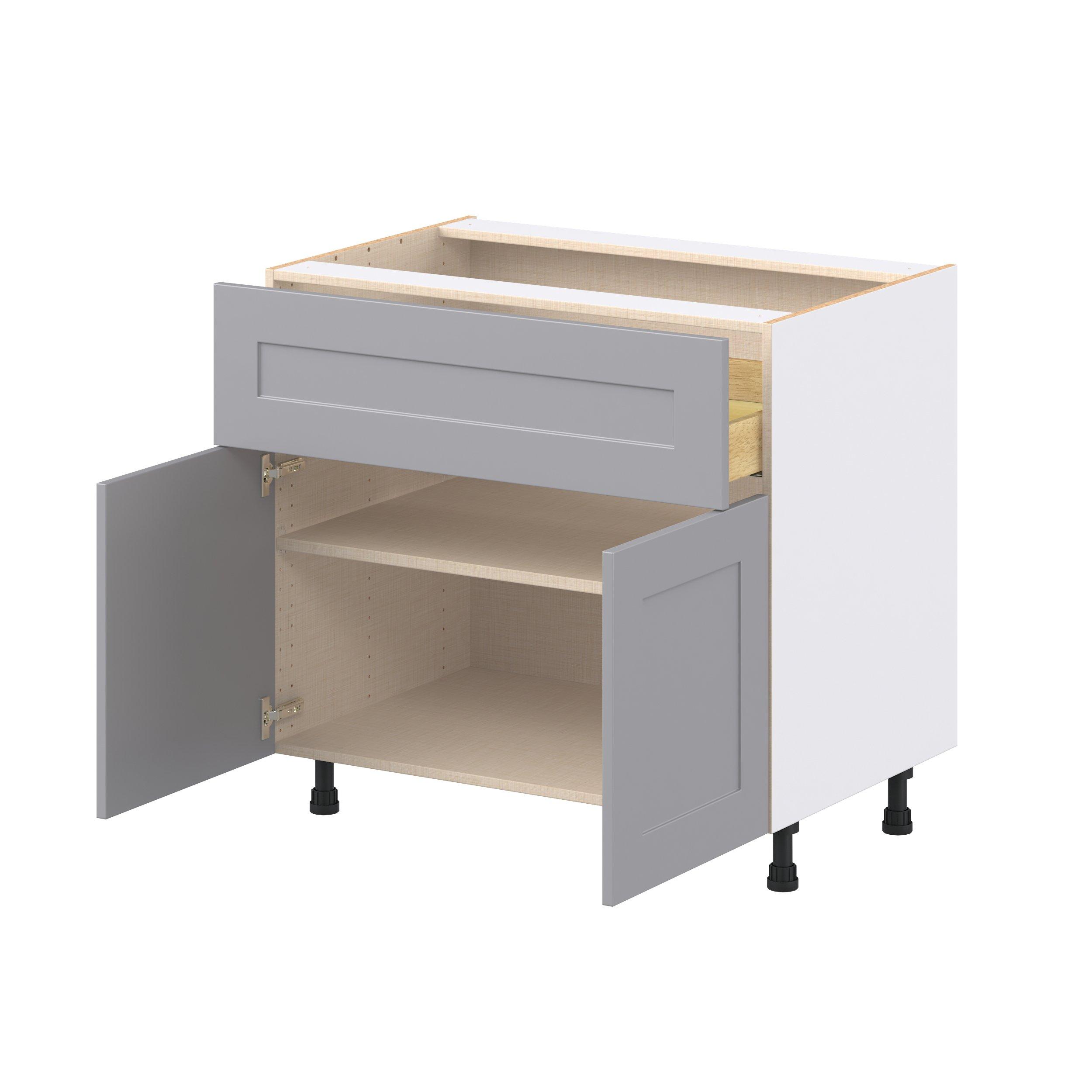 Candler 36 in. Painted Slate Gray Cooktop Base Cabinet