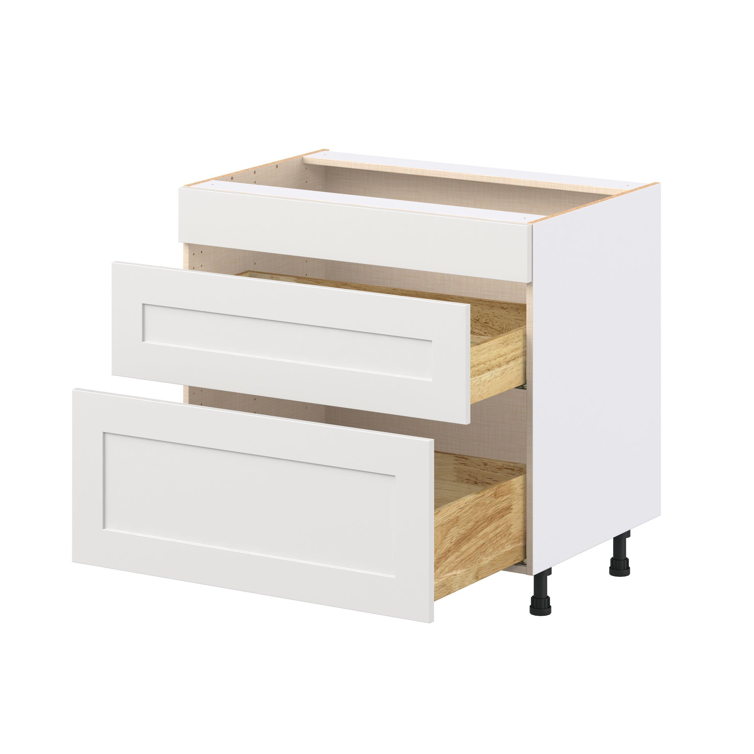 Candler 36 in. Painted Warm White Cooktop Base Cabinet