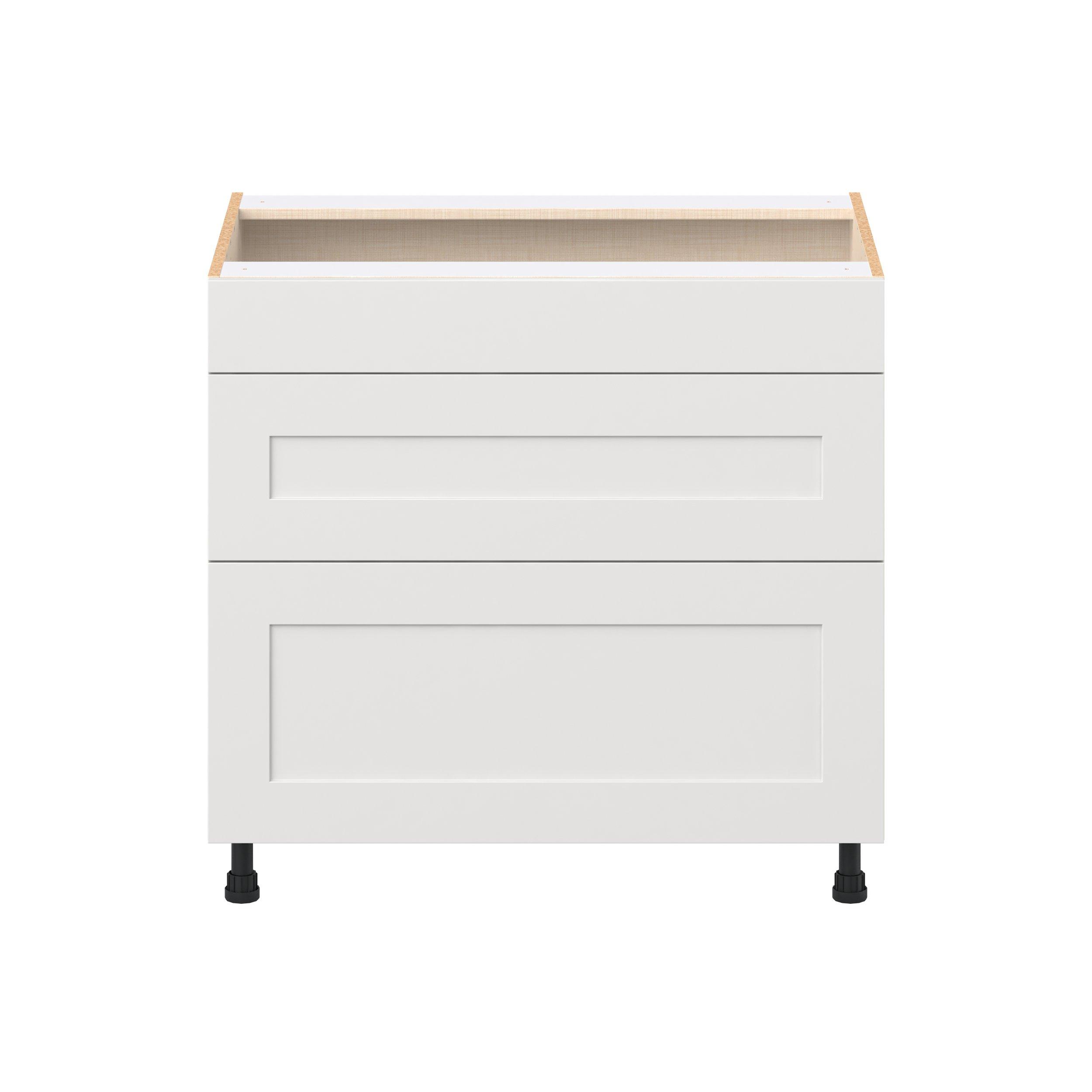Candler 36 in. Painted Warm White Cooktop Base Cabinet
