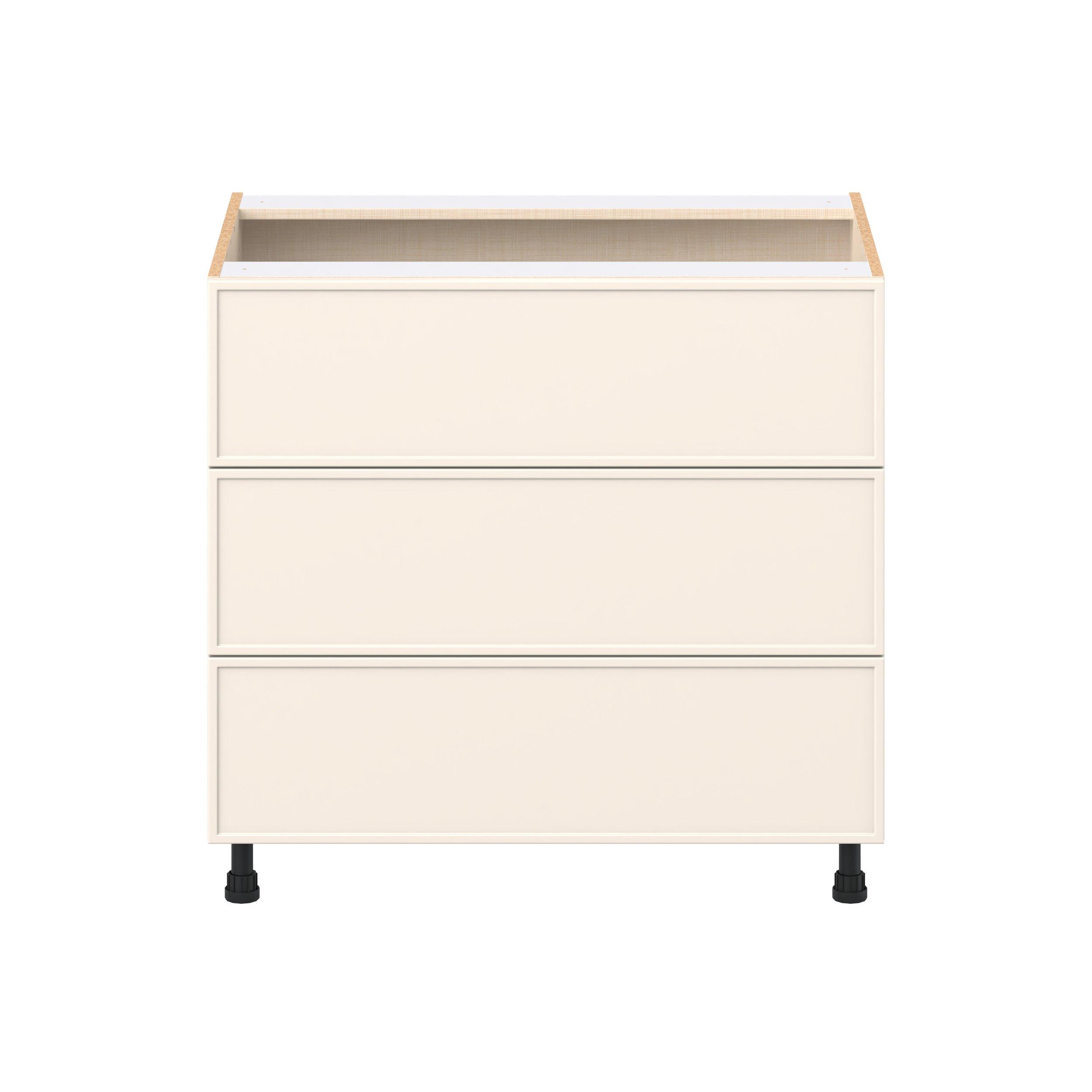 Linden 36 in. Painted Washed Linen Cooktop Base Cabinet
