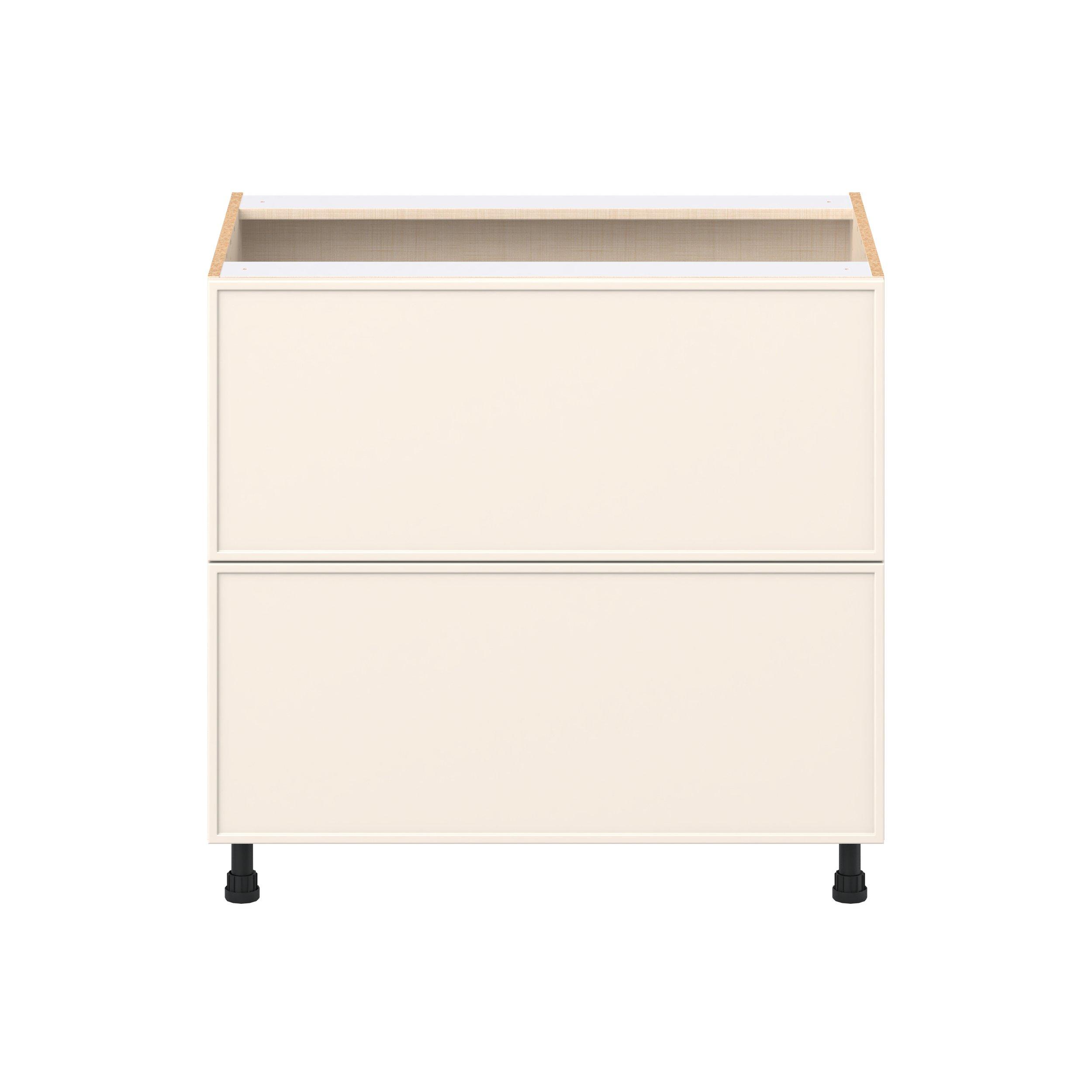 Linden 36 in. Painted Washed Linen Cooktop Base Cabinet
