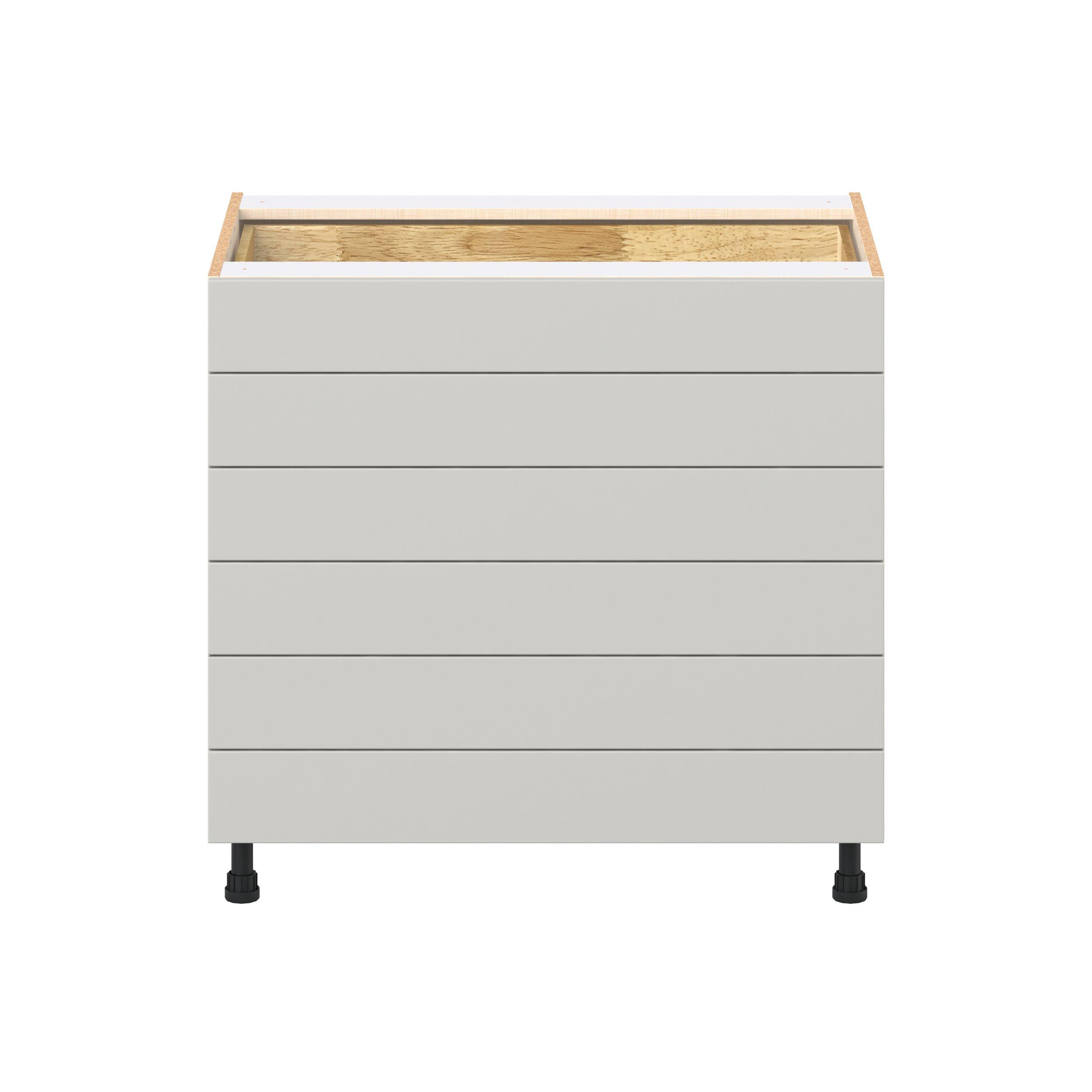 Lenox 36 in. Painted Light Gray Drawer Base Cabinet