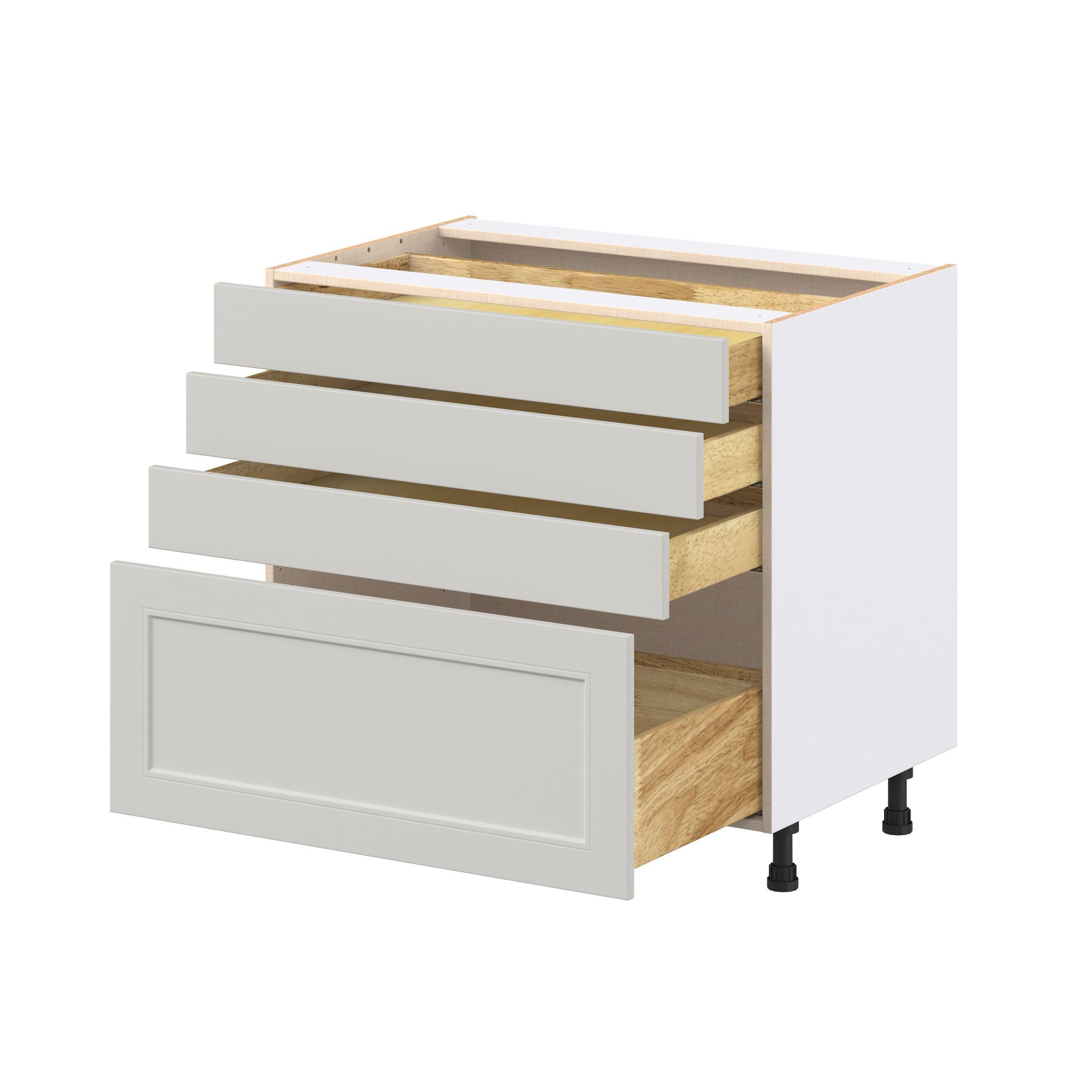 Lenox 36 in. Painted Light Gray Drawer Base Cabinet
