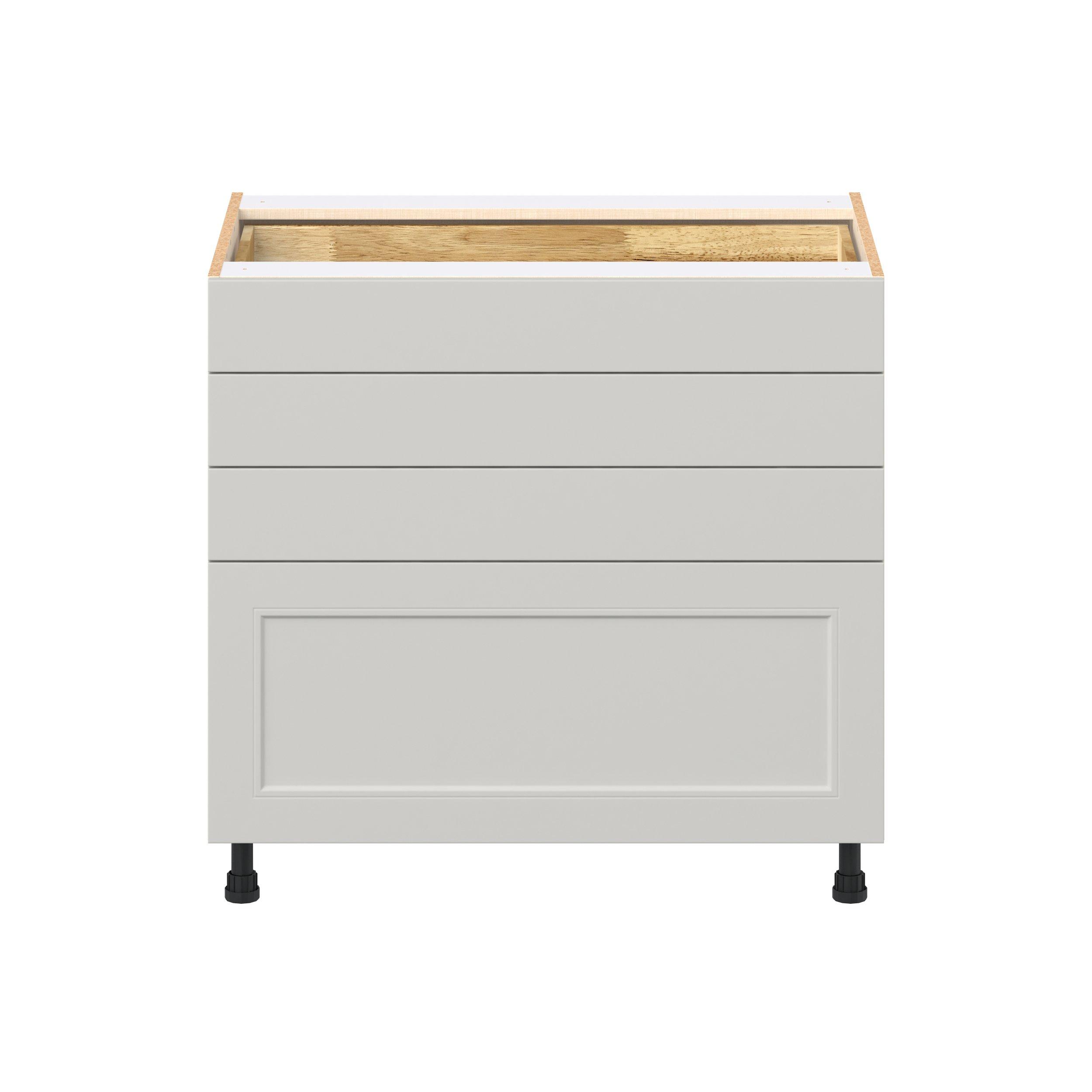 Lenox 36 in. Painted Light Gray Drawer Base Cabinet