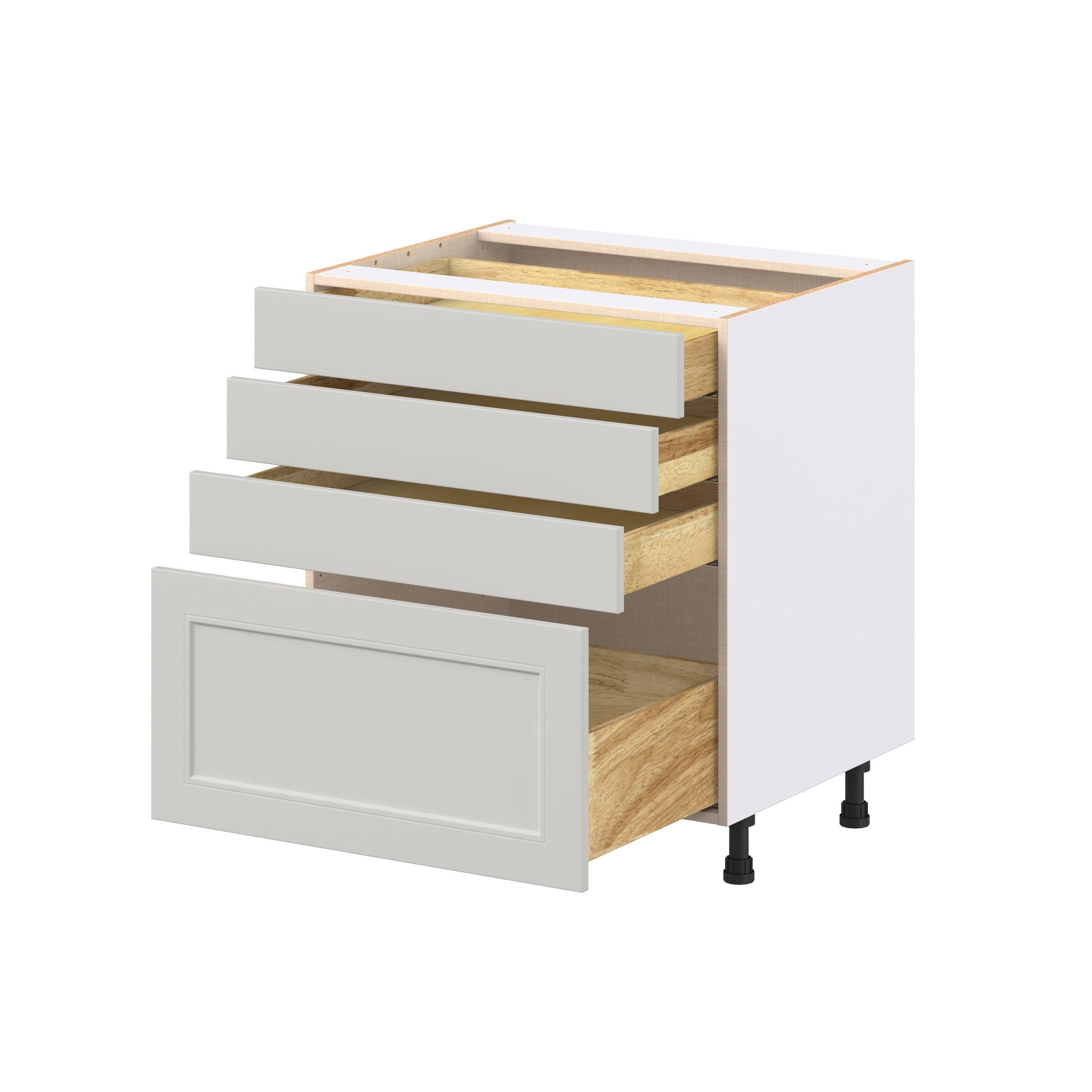 Lenox 30 in. Painted Light Gray Drawer Base Cabinet