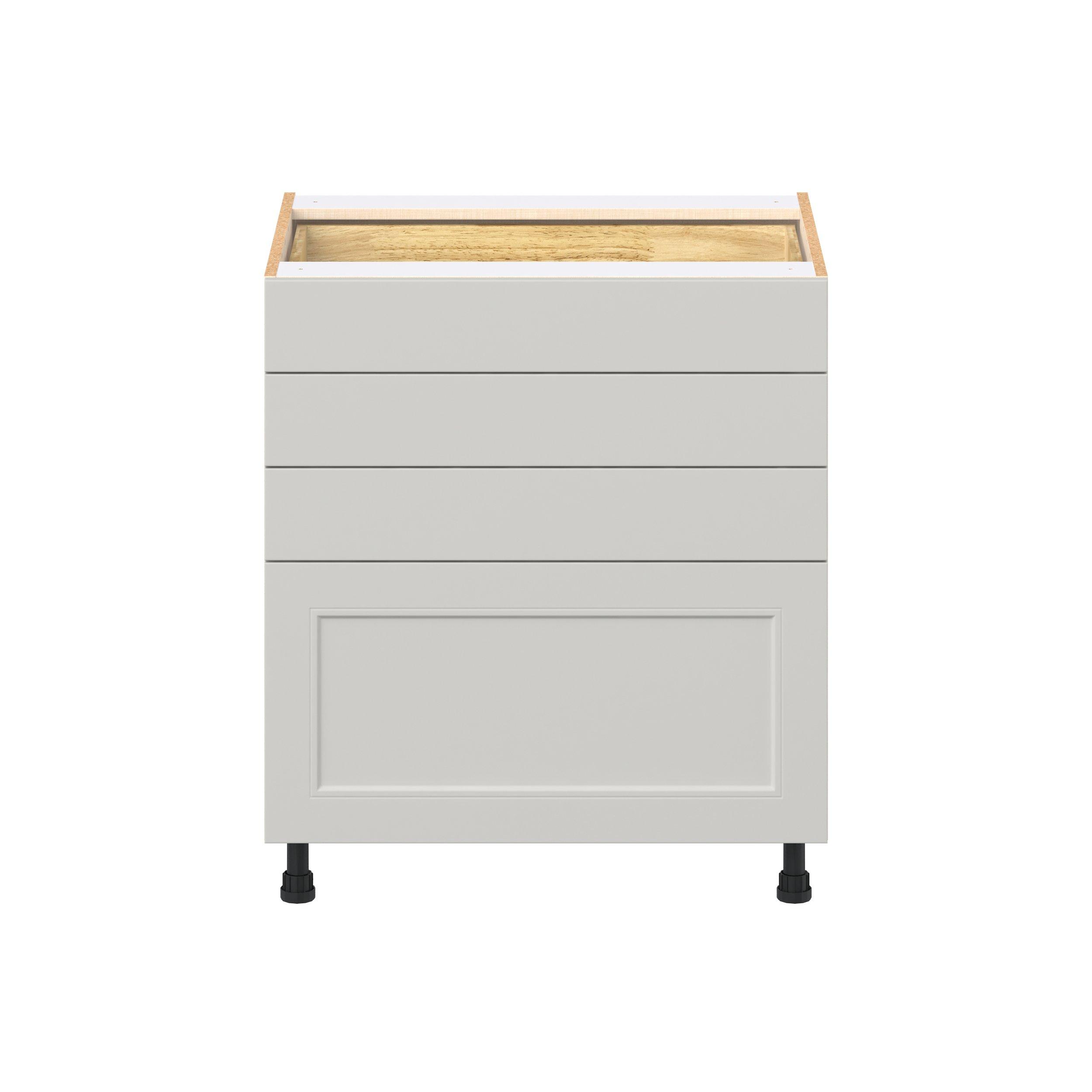 Lenox 30 in. Painted Light Gray Drawer Base Cabinet
