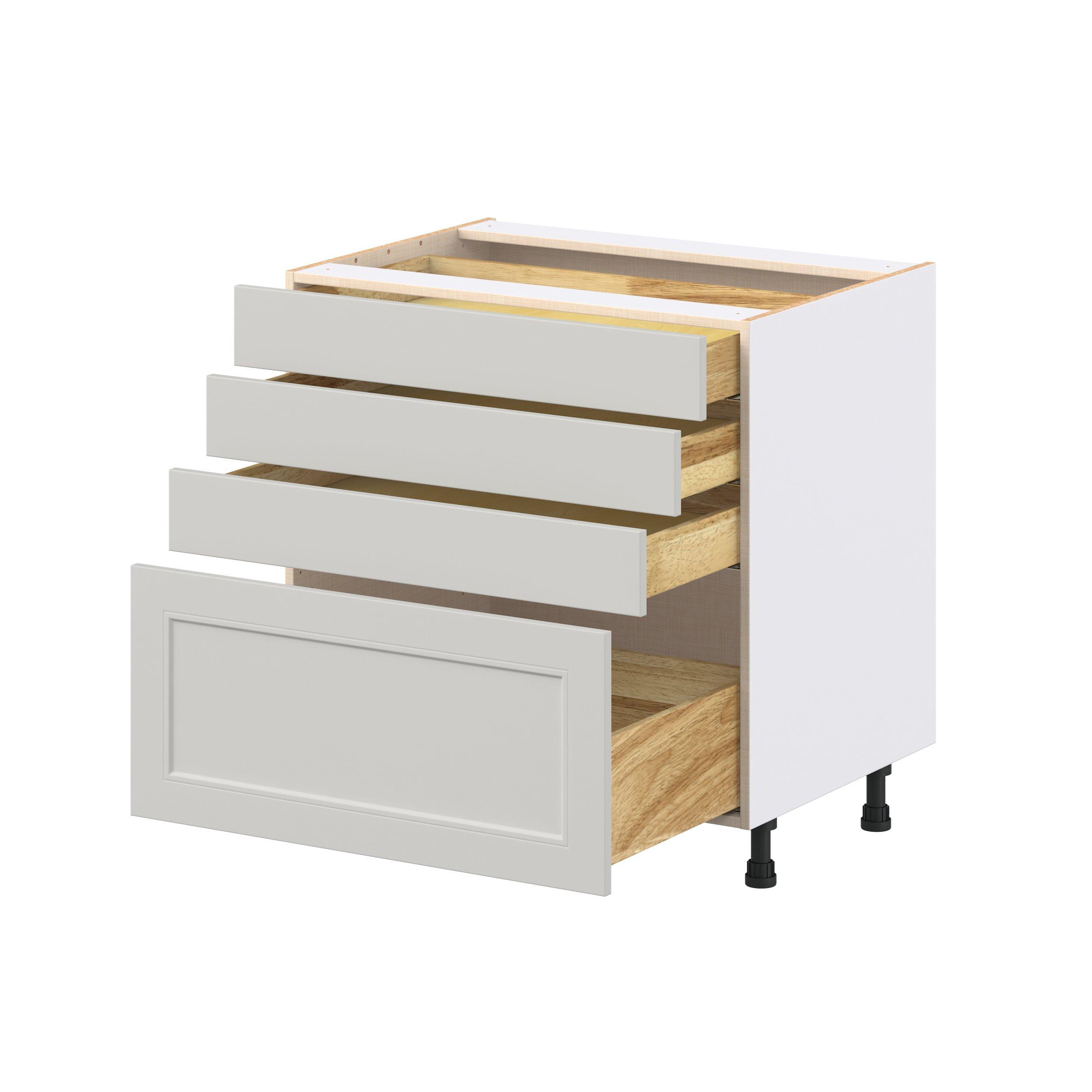 Lenox 33 in. Painted Light Gray Drawer Base Cabinet