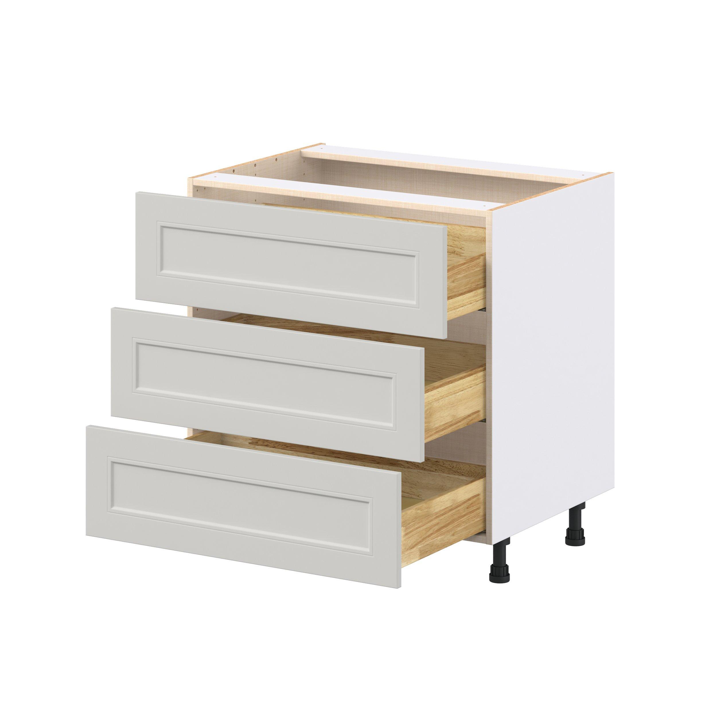 Lenox 33 in. Painted Light Gray Drawer Base Cabinet