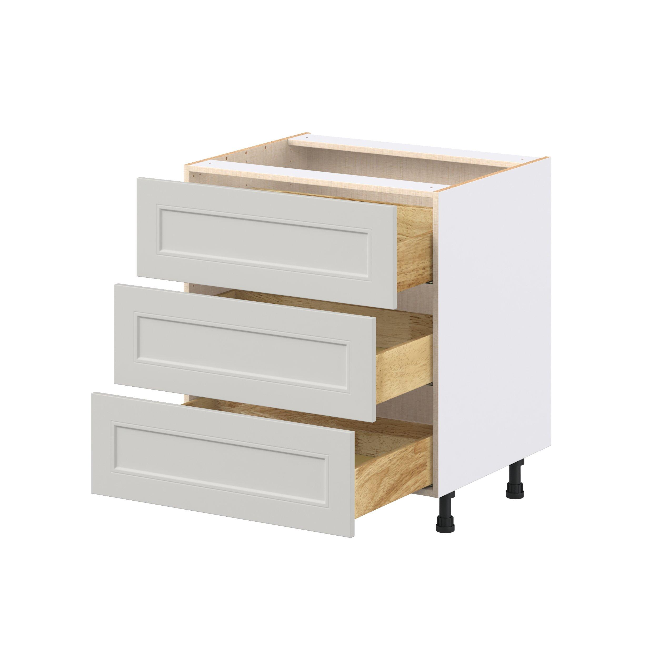 Lenox 30 in. Painted Light Gray Drawer Base Cabinet