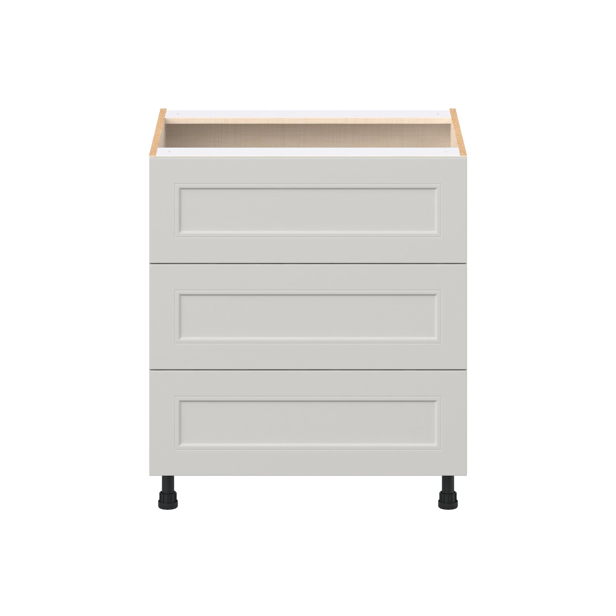 Lenox 30 in. Painted Light Gray Drawer Base Cabinet