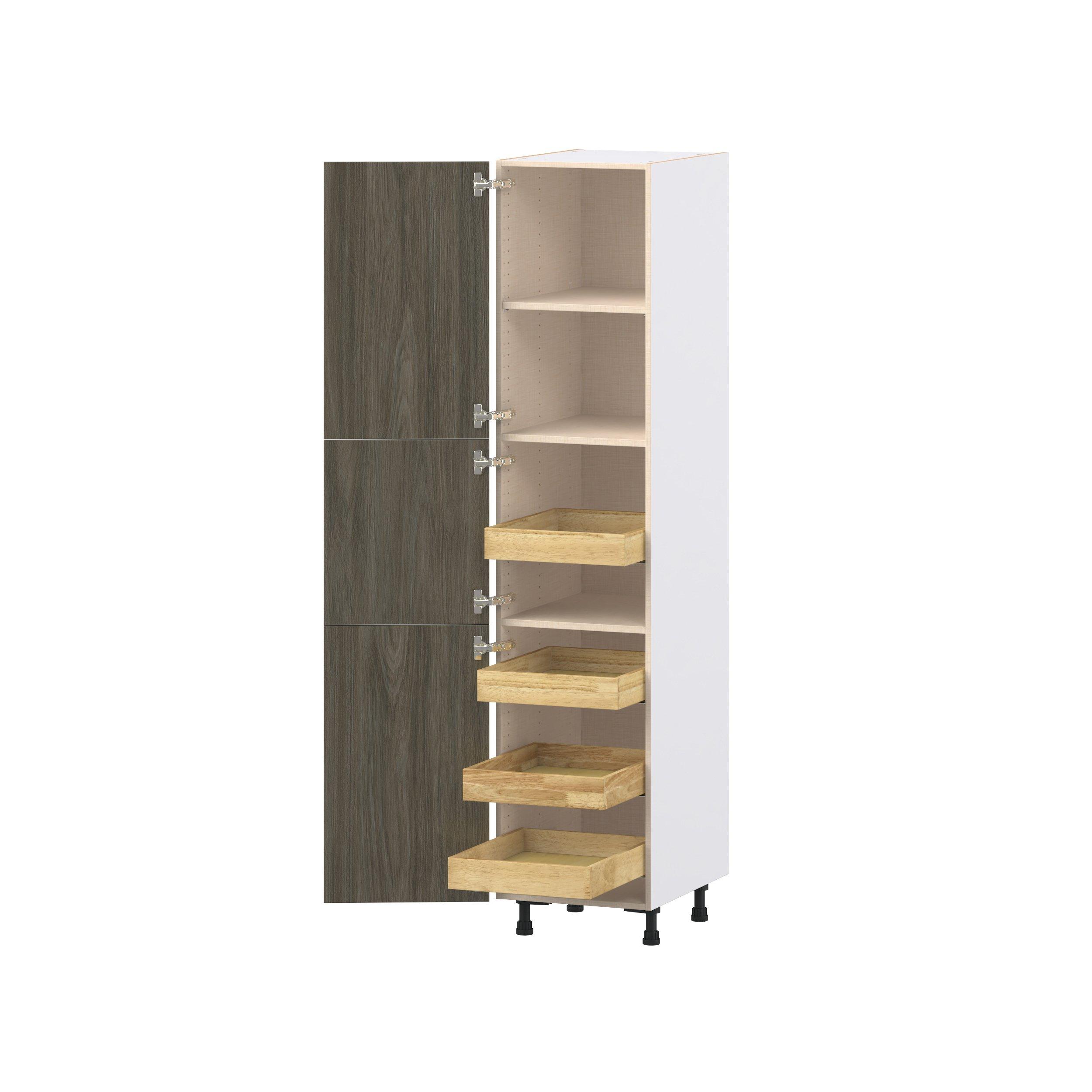 Glenwood 18 in. Burnt Walnut Pantry Cabinet with Inner Pull-Out Drawer