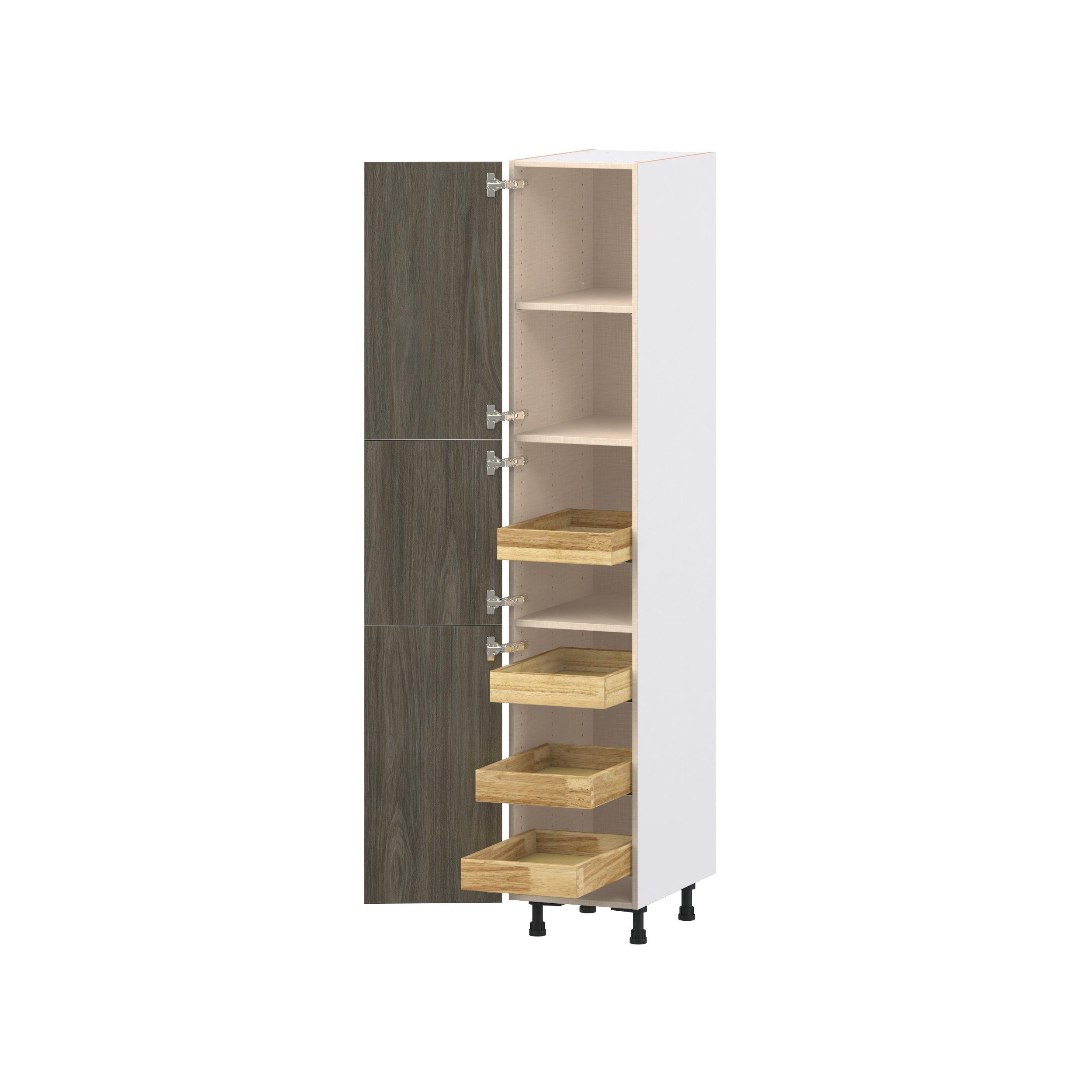 Glenwood 15 in. Burnt Walnut Pantry Cabinet with Inner Pull-Out Drawer